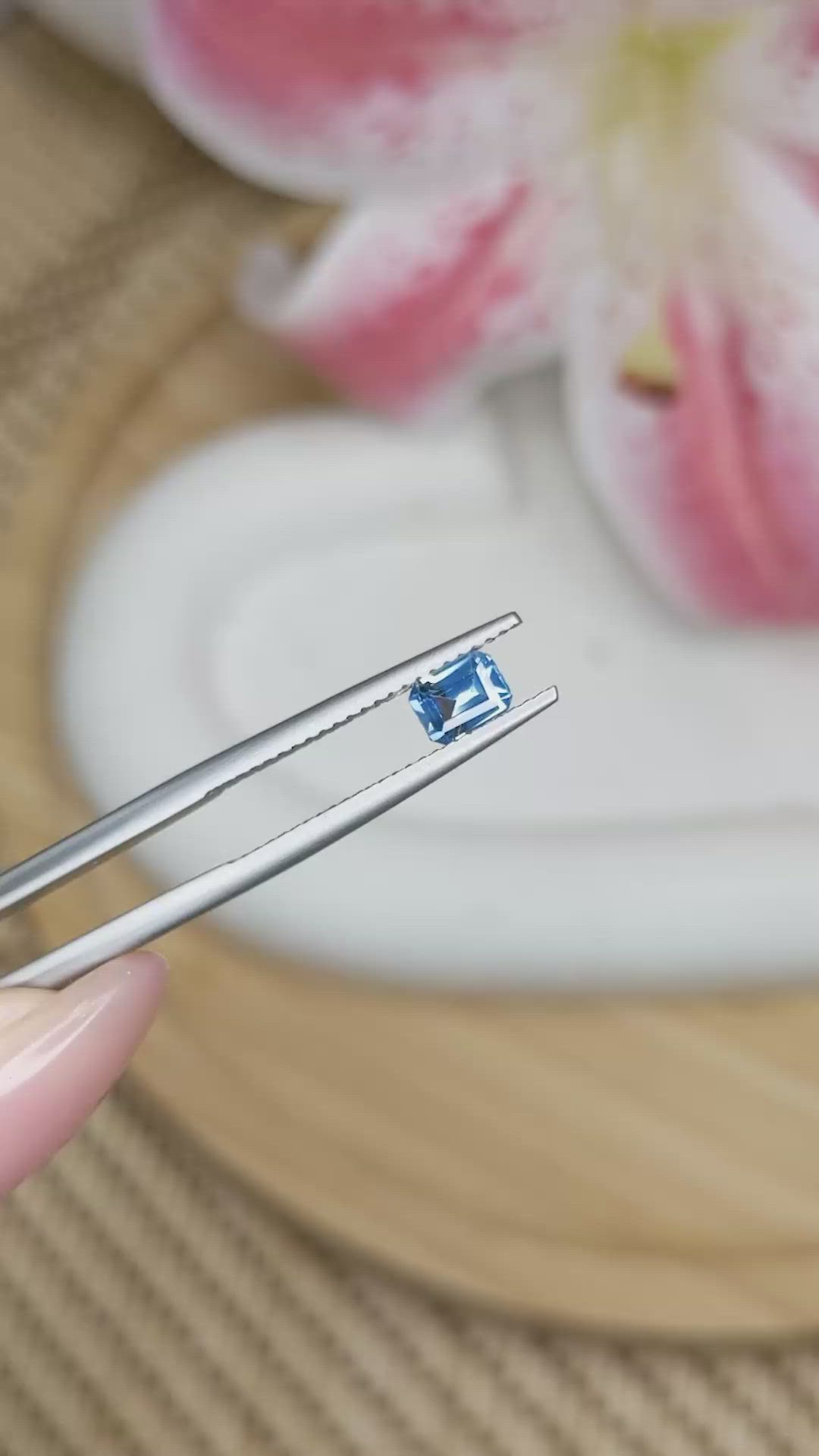 0.55 Ct. Greenish Blue Sapphire from Madagascar Size Video