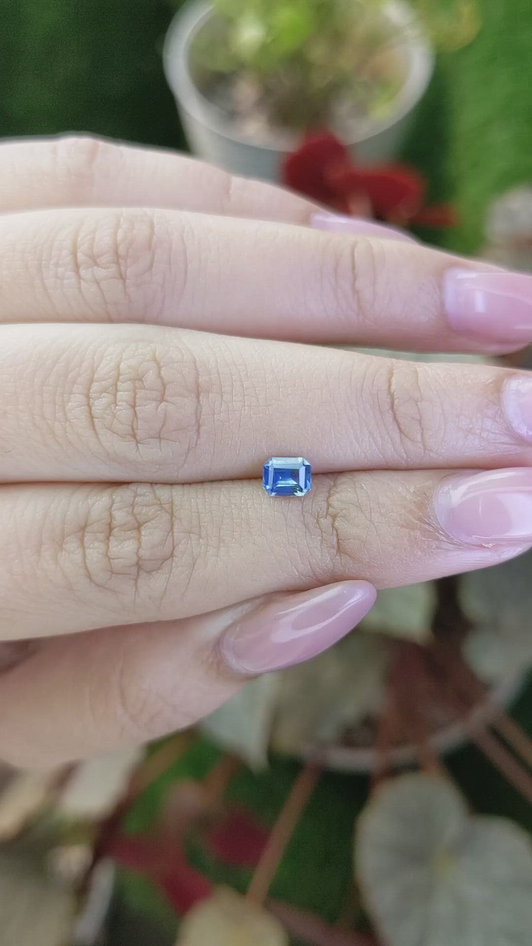 0.55 Ct. Greenish Blue Sapphire from Madagascar Size Video