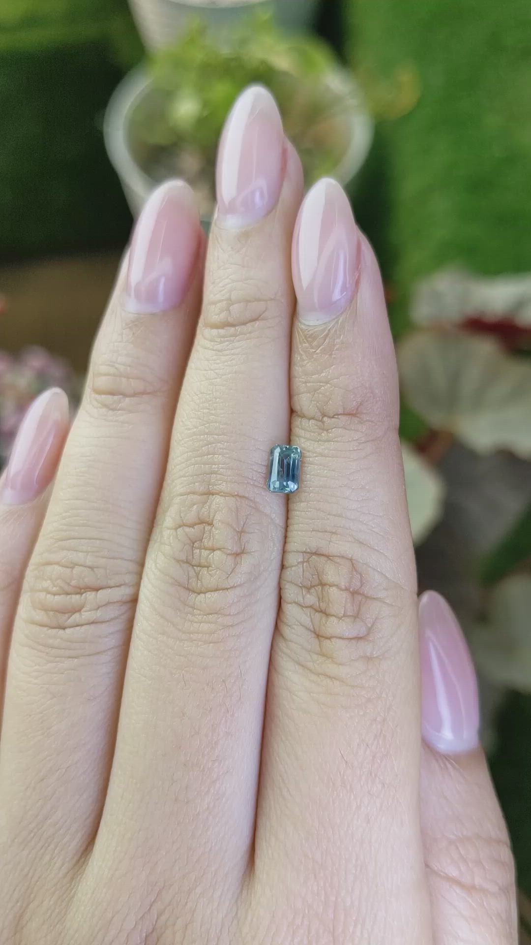 0.62 Ct. Greenish Blue Sapphire from Madagascar Size Video