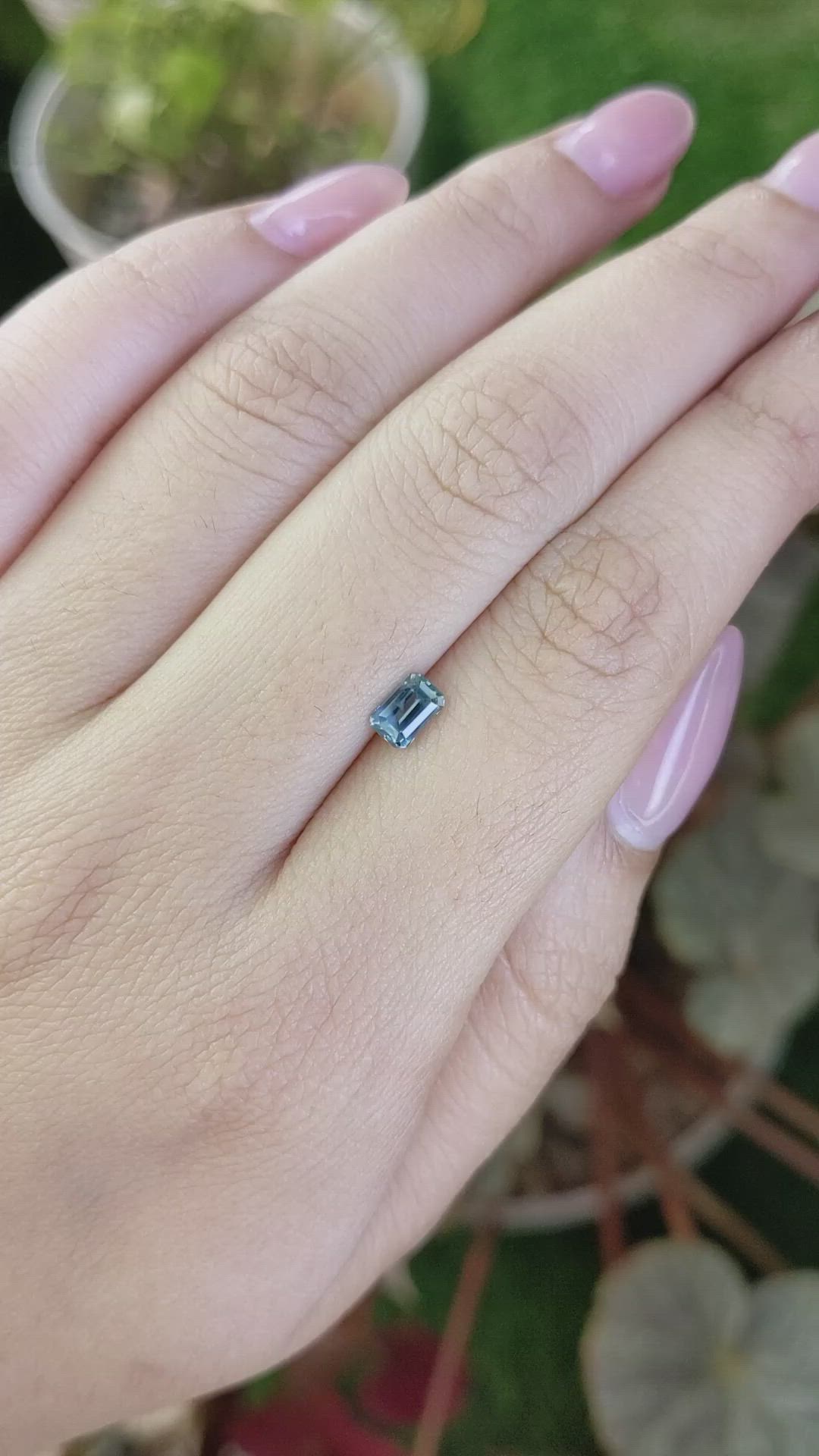 0.62 Ct. Greenish Blue Sapphire from Madagascar Size Video