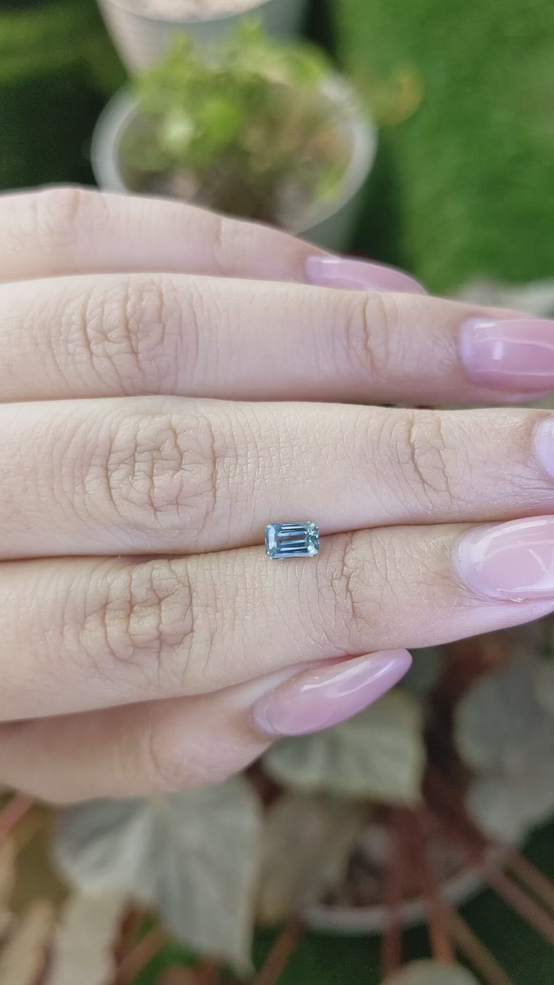 0.62 Ct. Greenish Blue Sapphire from Madagascar Size Video