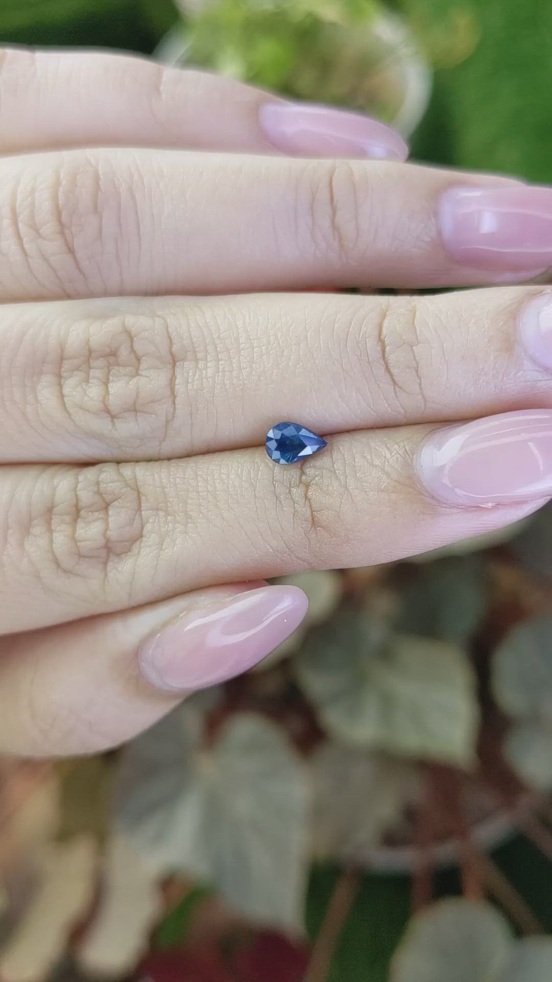 0.54 Ct. Greenish Blue Sapphire from Ceylon (Sri Lanka) Size Video