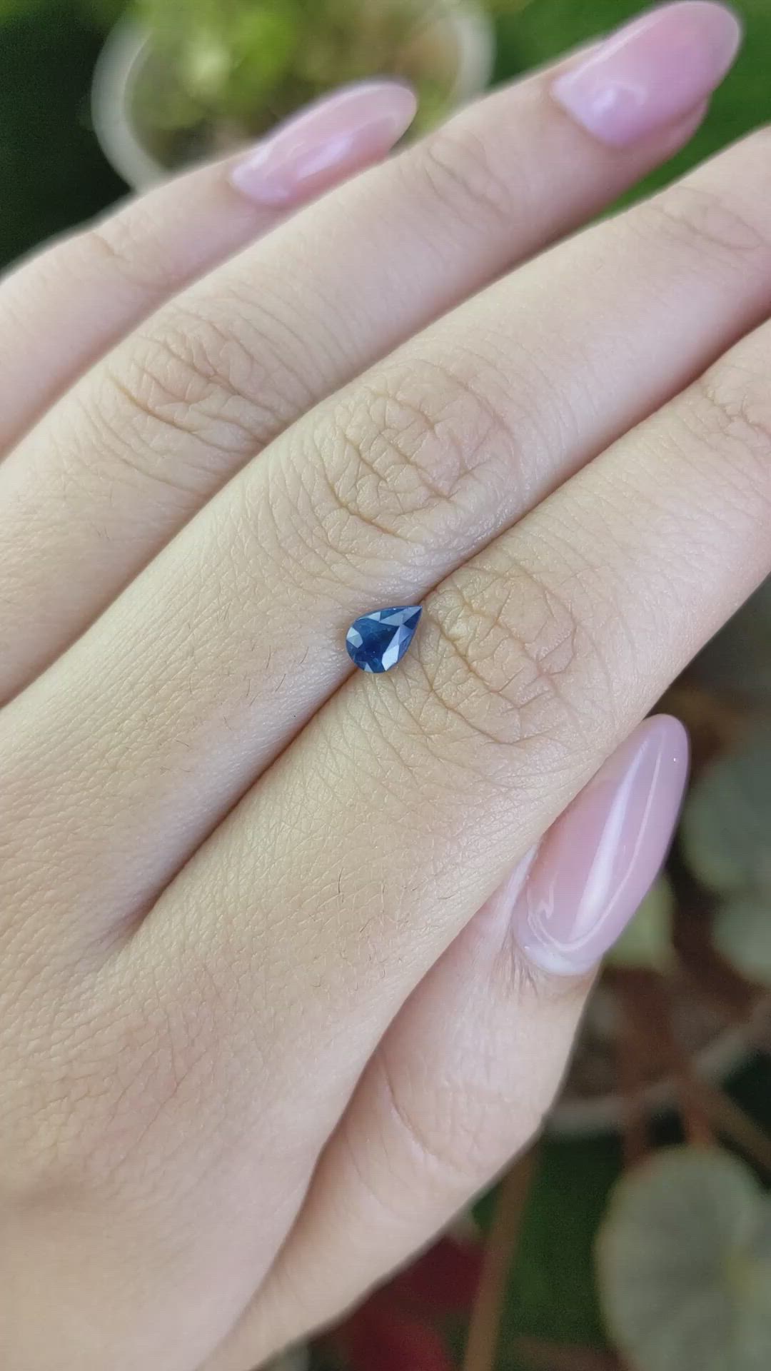 0.54 Ct. Greenish Blue Sapphire from Ceylon (Sri Lanka) Size Video