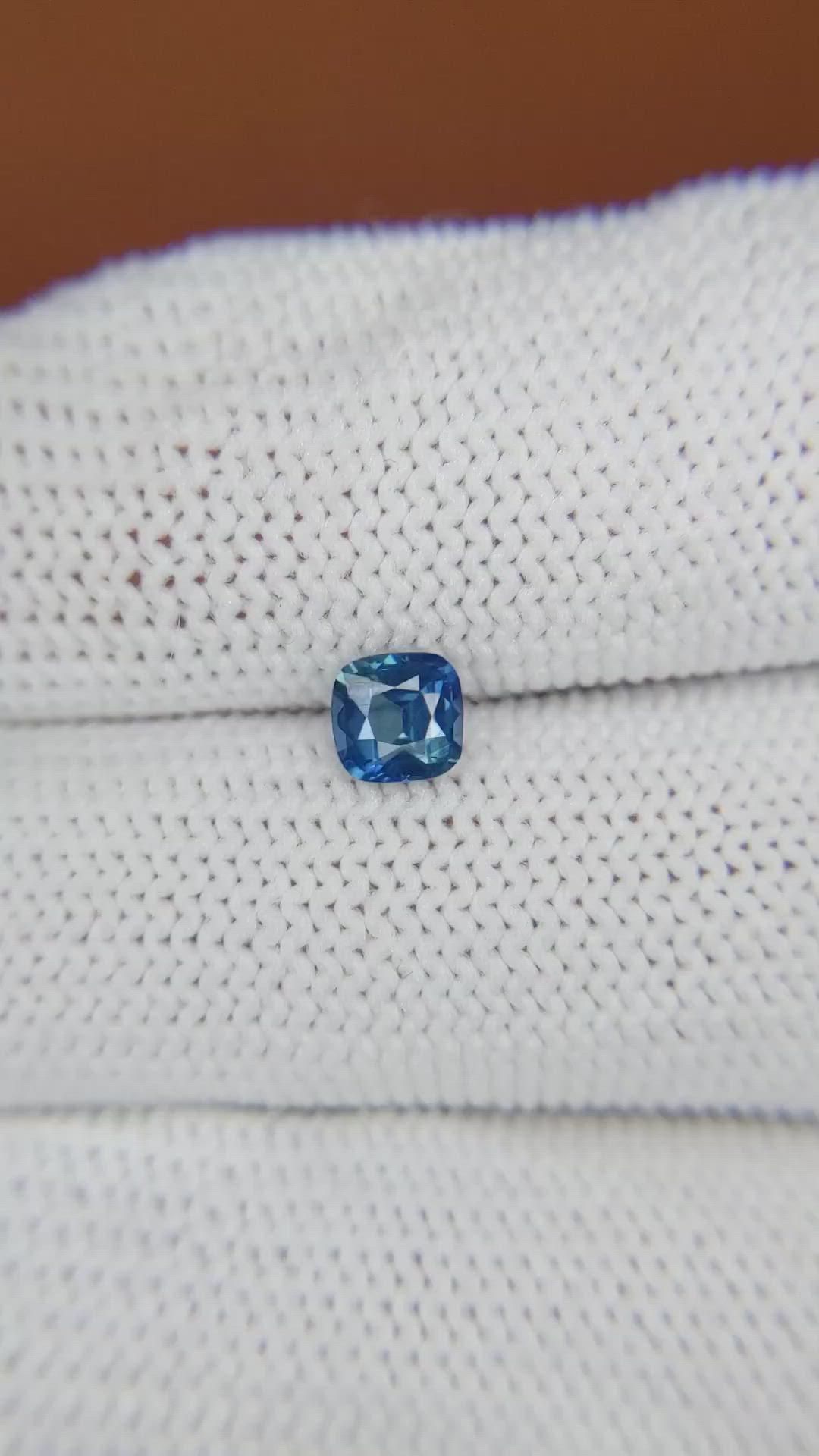 0.57 Ct. Greenish Blue Sapphire from Madagascar Size Video