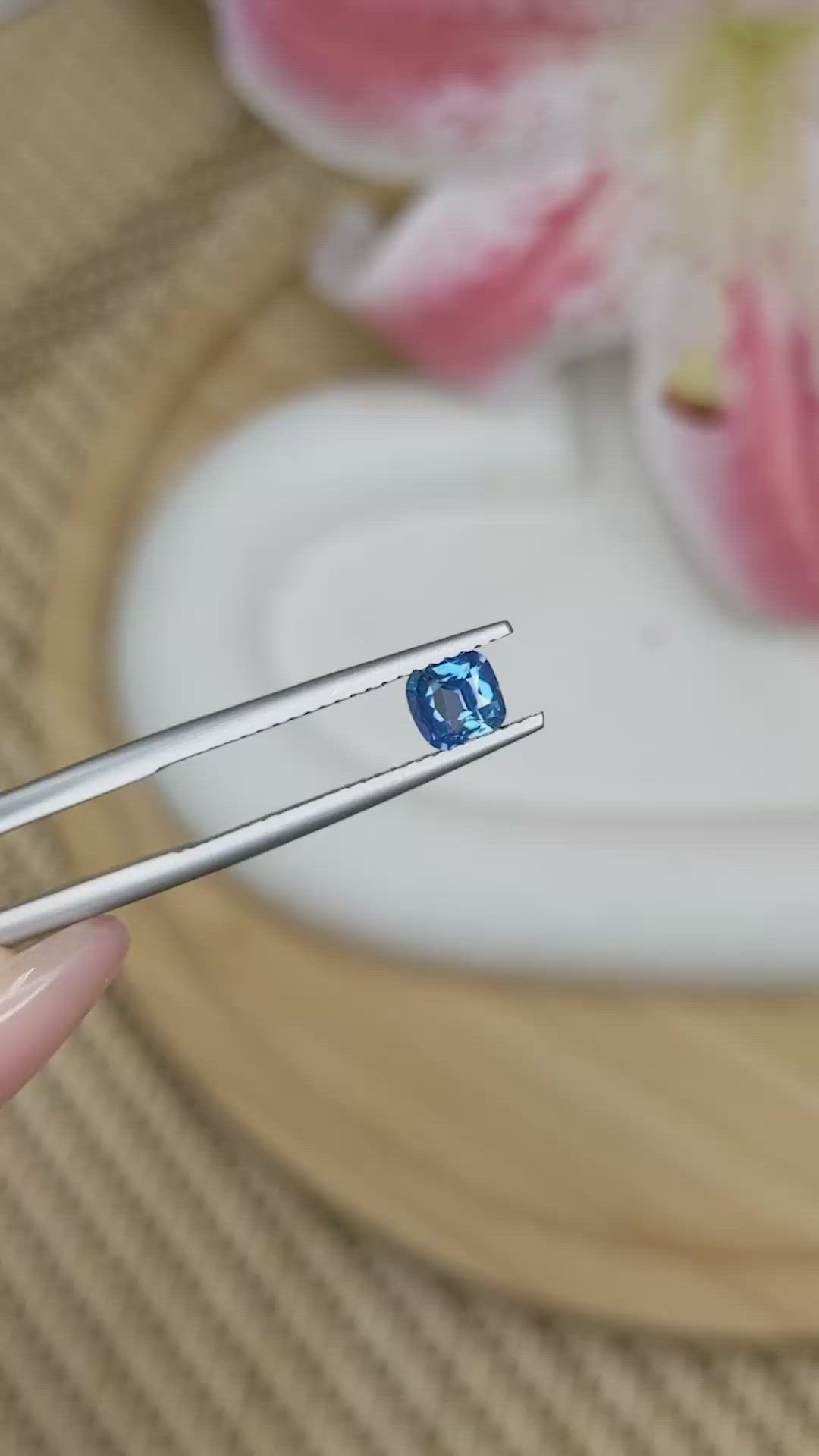 0.57 Ct. Greenish Blue Sapphire from Madagascar Size Video