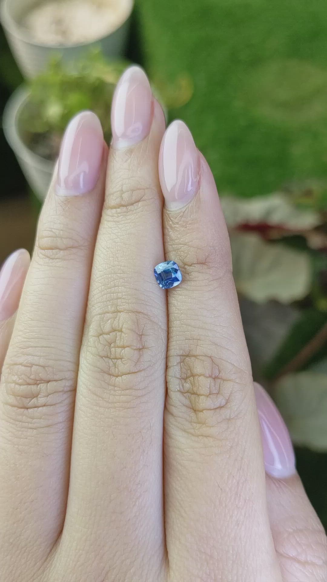 0.57 Ct. Greenish Blue Sapphire from Madagascar Size Video