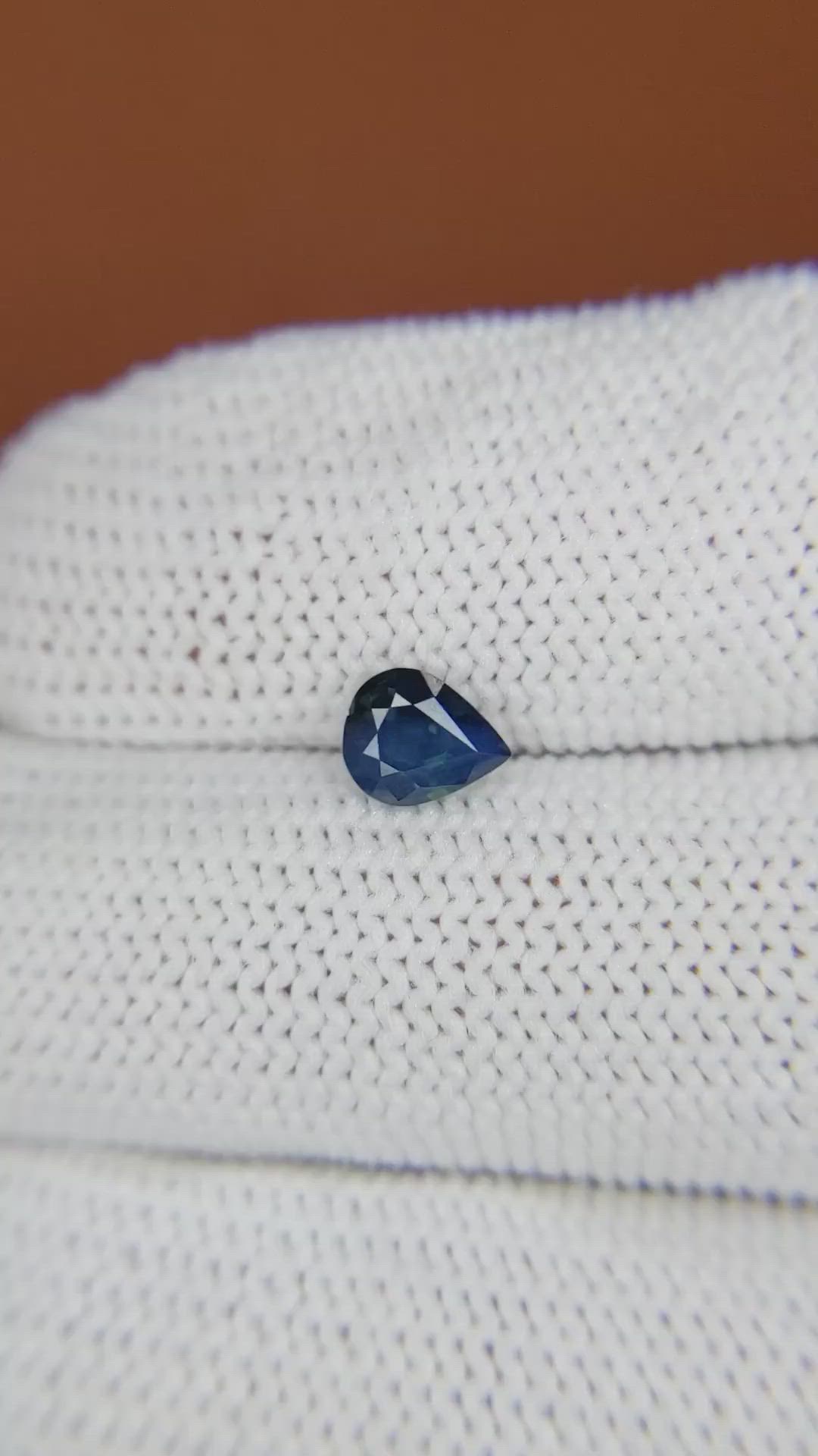 0.68 Ct. Greenish Blue Sapphire from Madagascar Size Video