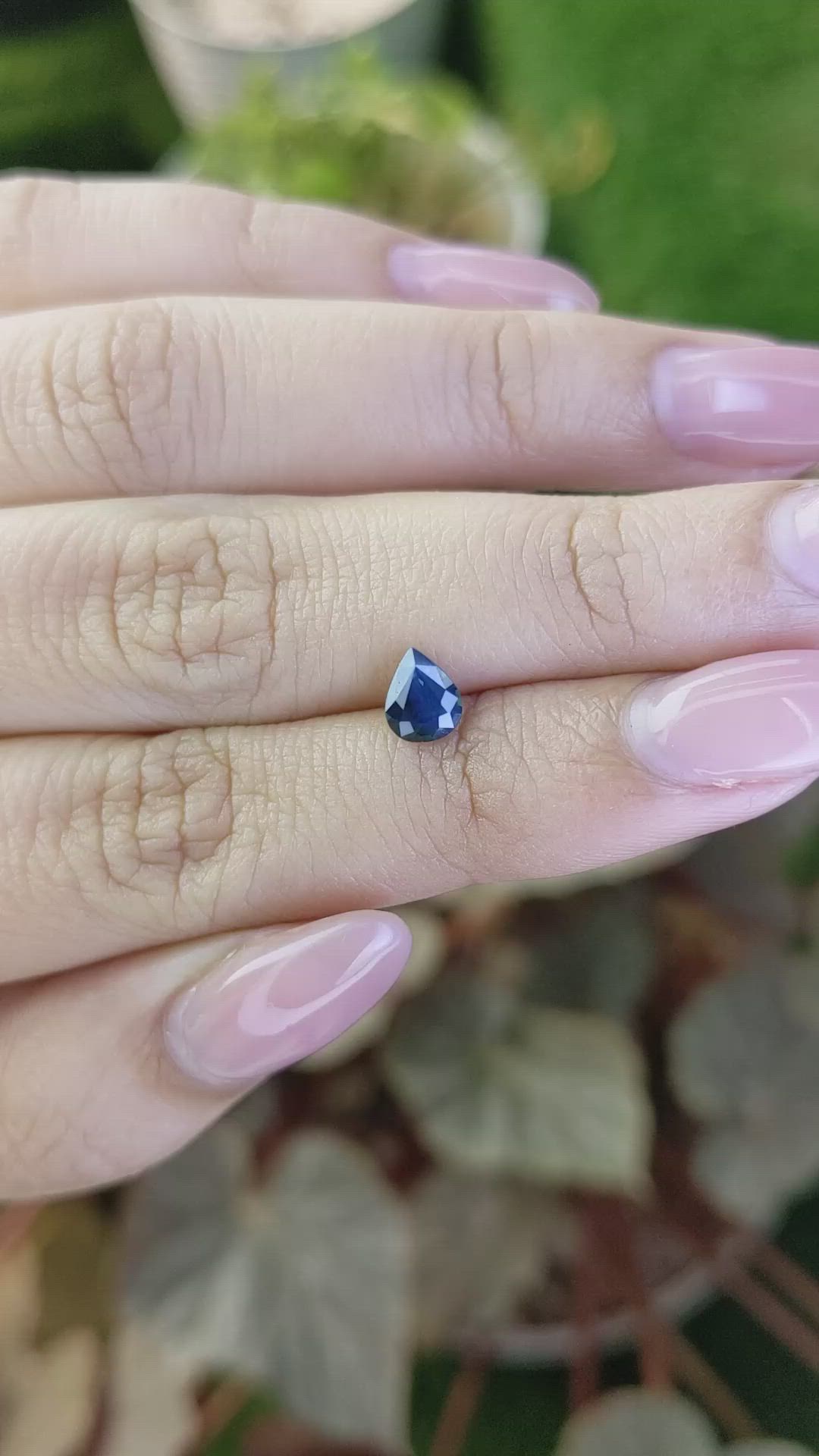 0.68 Ct. Greenish Blue Sapphire from Madagascar Size Video