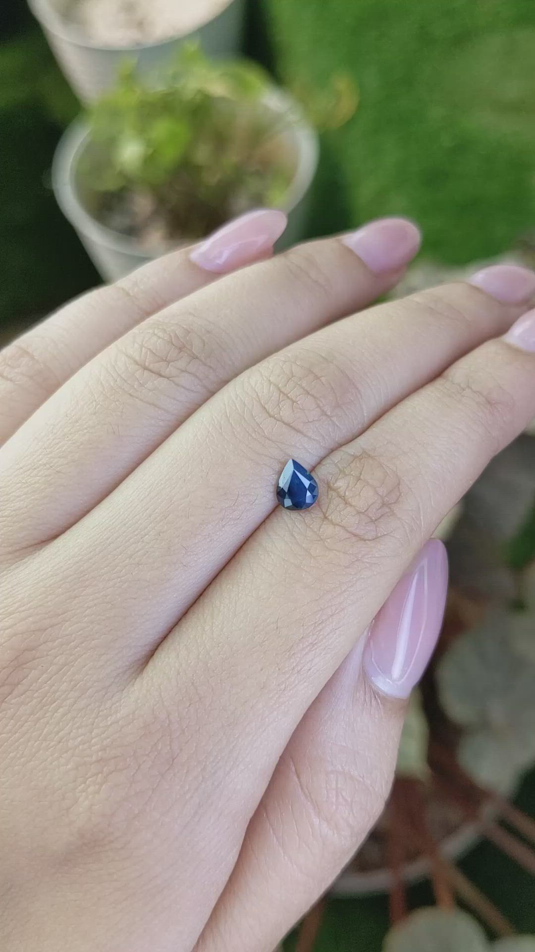 0.68 Ct. Greenish Blue Sapphire from Madagascar Size Video