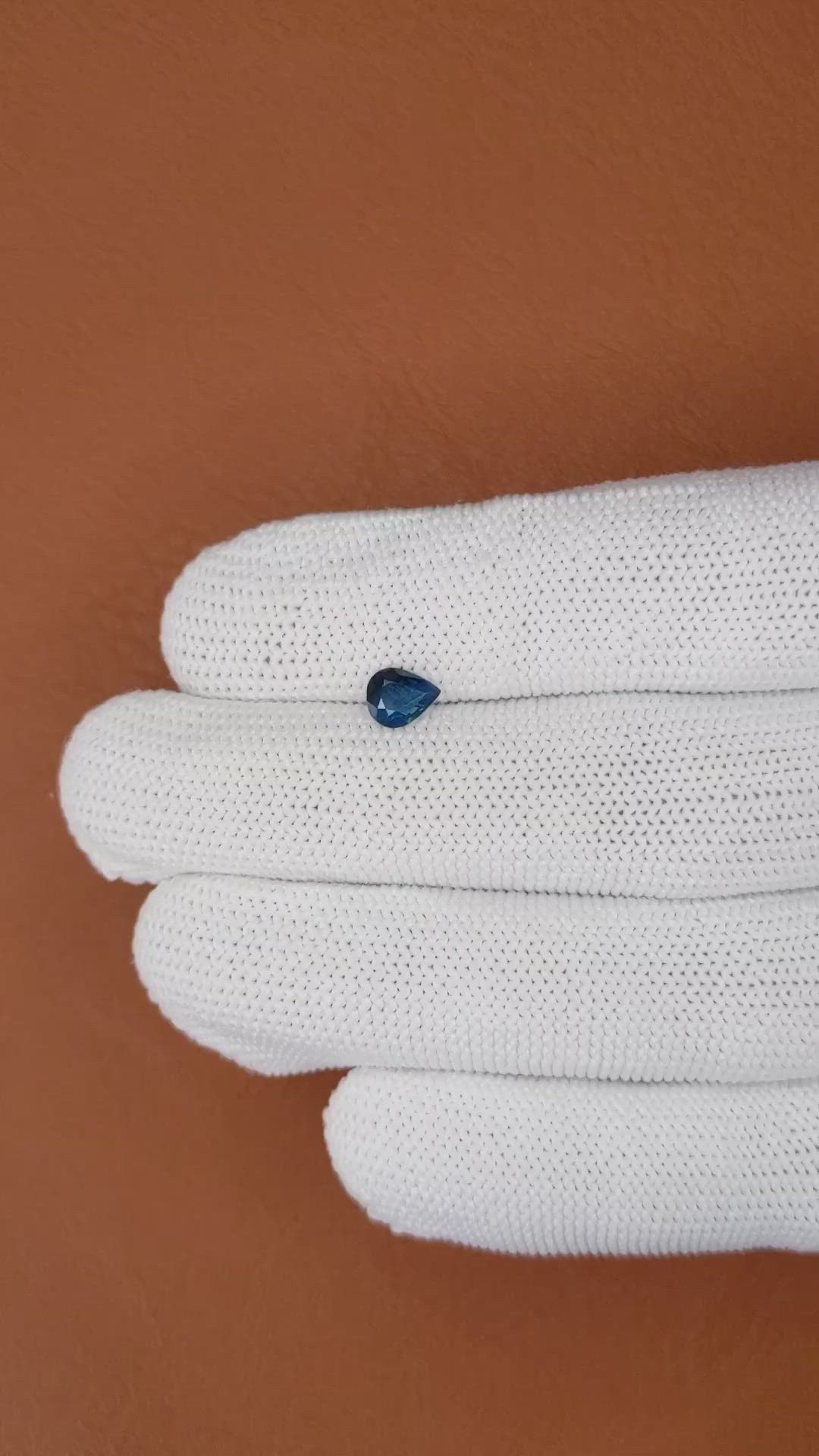 0.68 Ct. Greenish Blue Sapphire from Madagascar Size Video