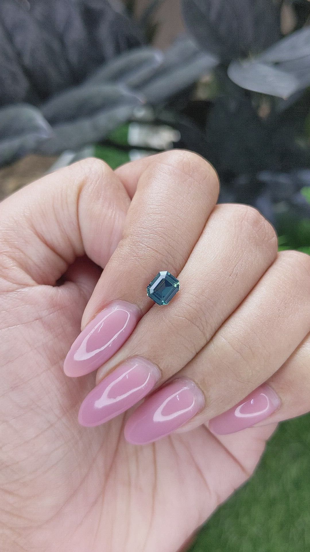1.06 Ct. Bluish Green Sapphire from Madagascar Size Video