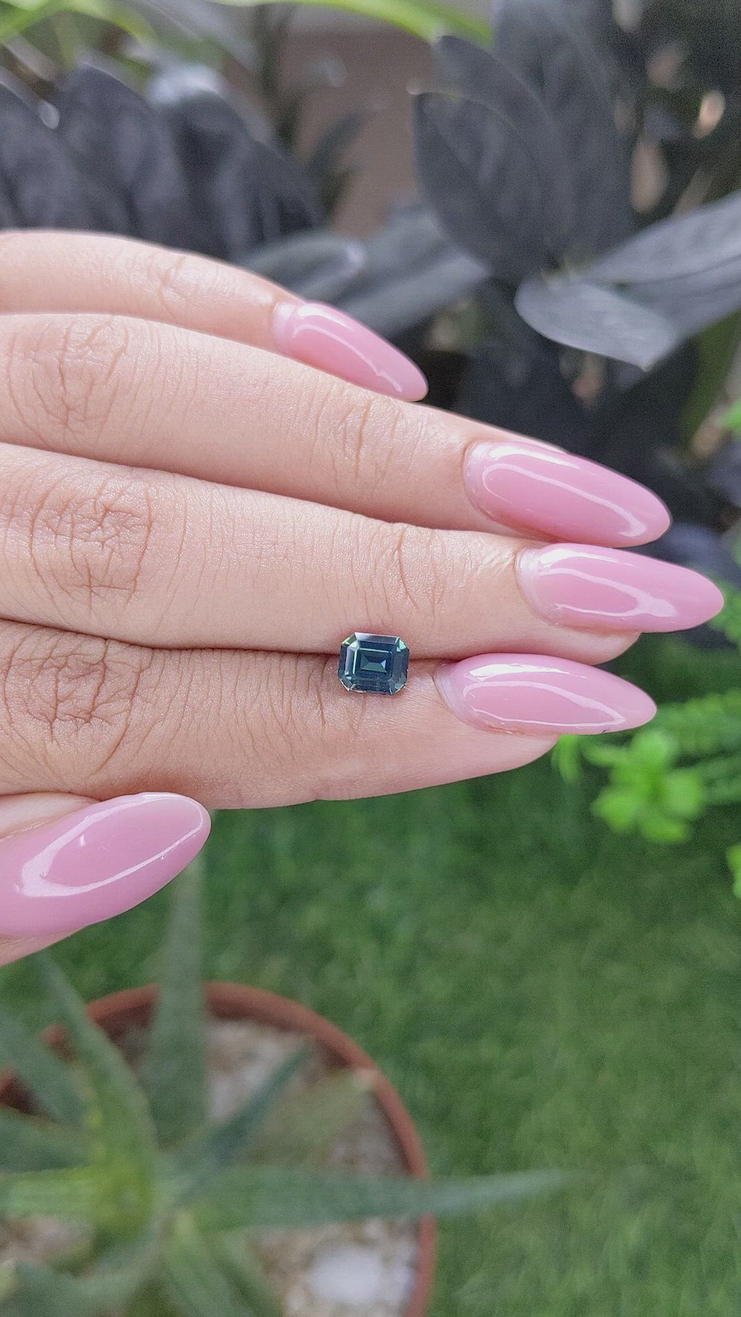 1.06 Ct. Bluish Green Sapphire from Madagascar Size Video