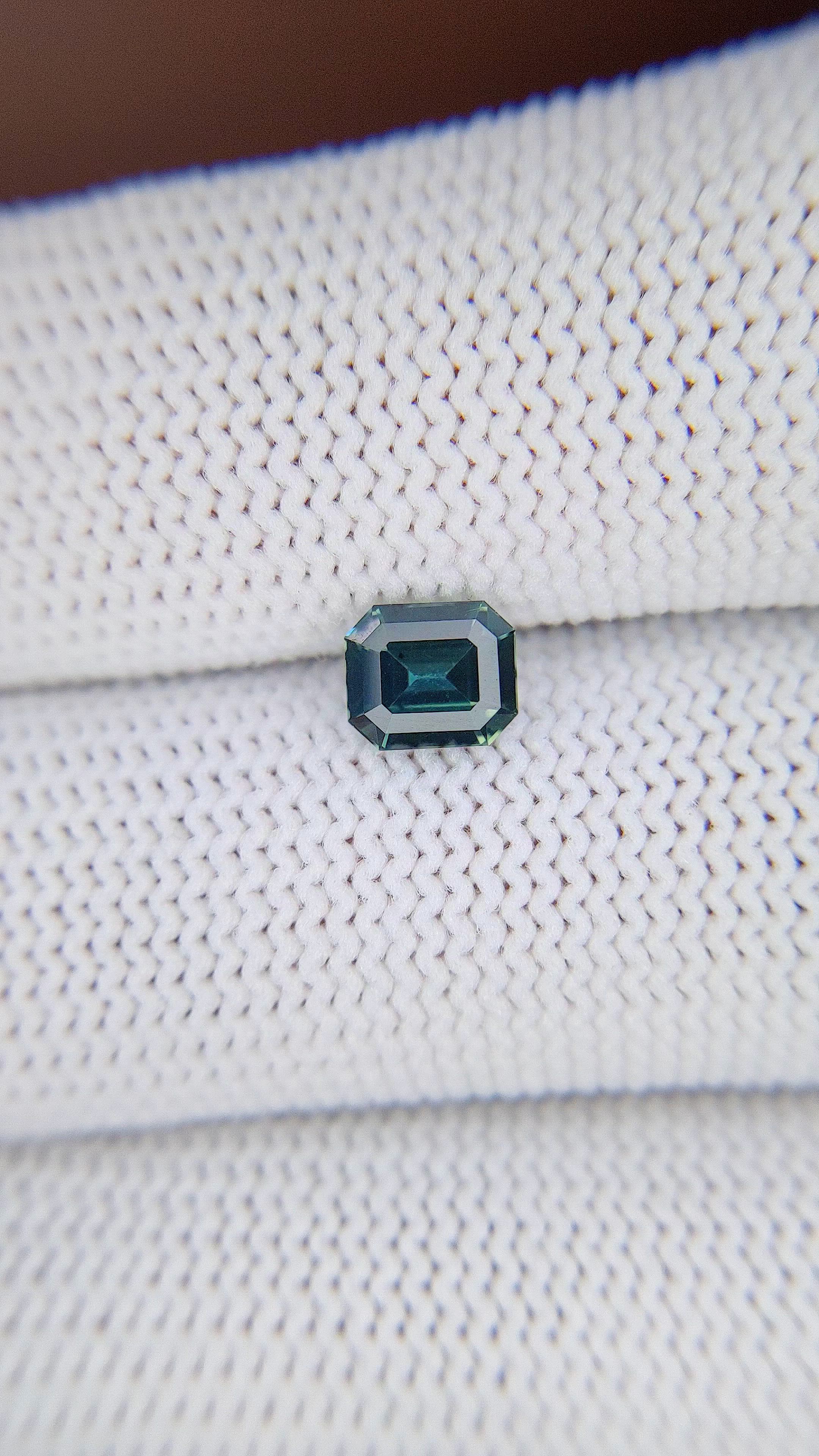 1.06 Ct. Bluish Green Sapphire from Madagascar Size Video