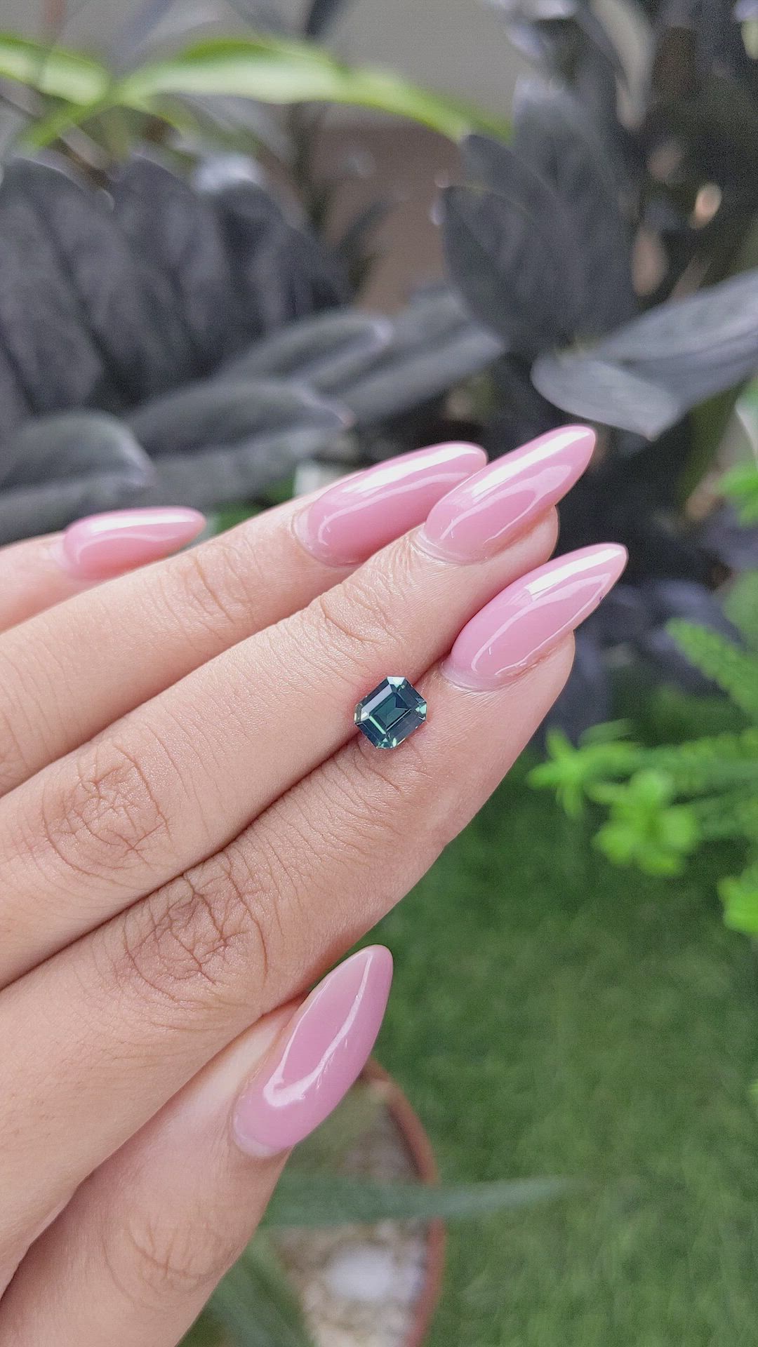 1.06 Ct. Bluish Green Sapphire from Madagascar Size Video