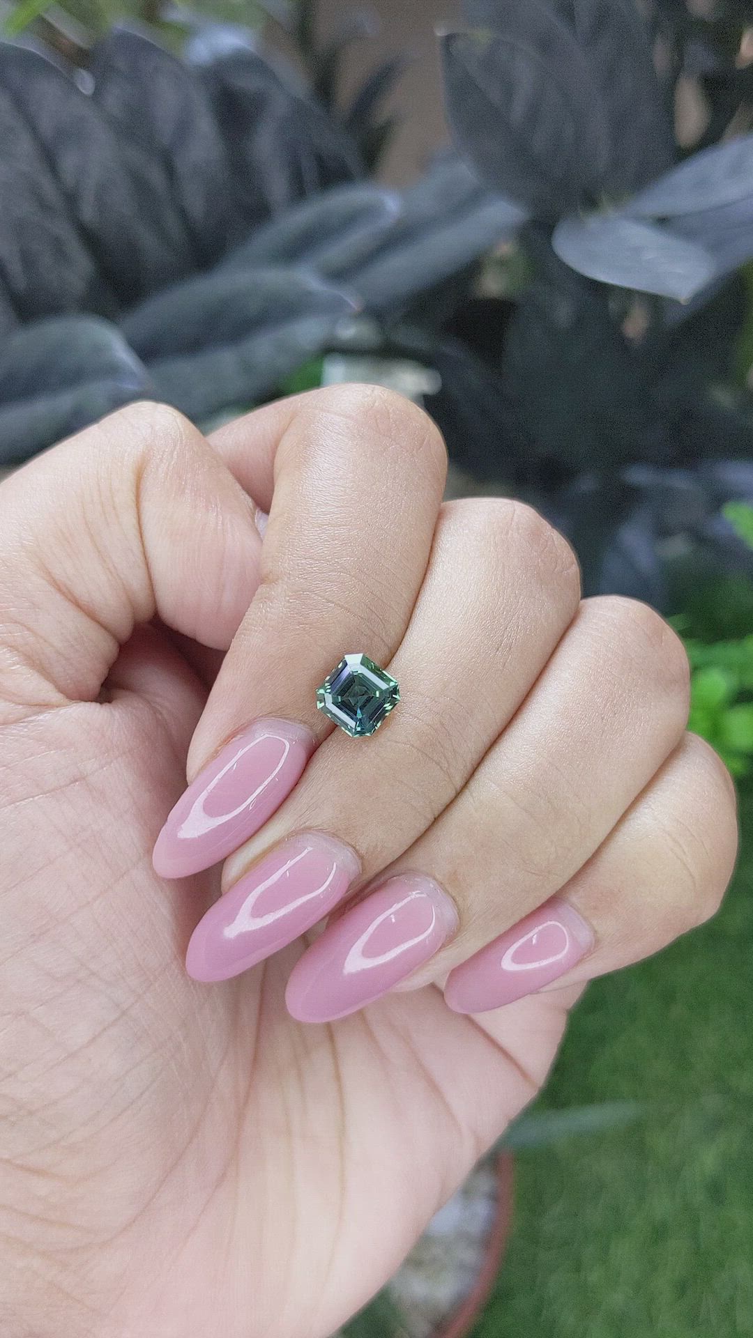 1.63 Ct. Bluish Green Sapphire from Madagascar Size Video