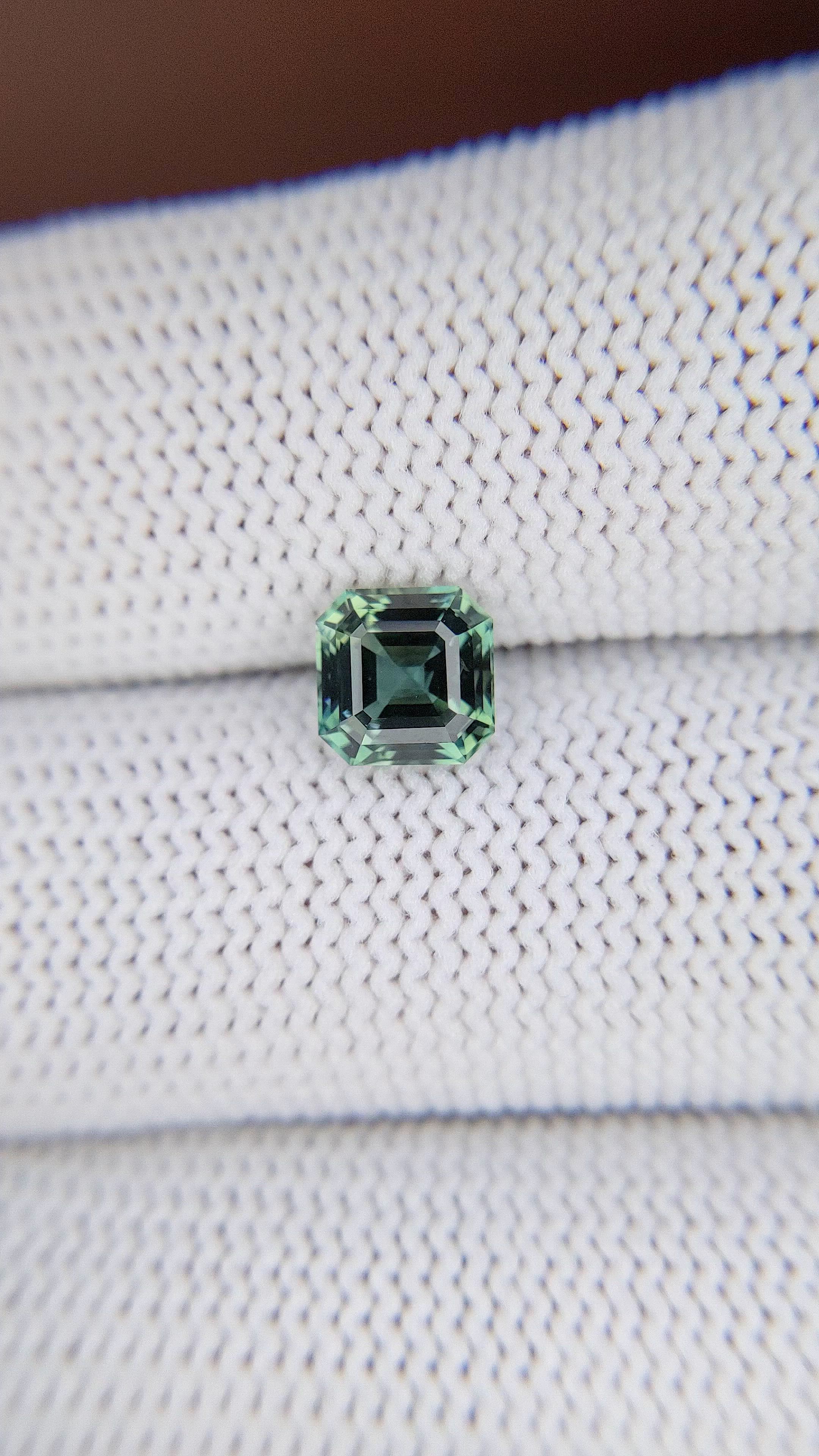 1.63 Ct. Bluish Green Sapphire from Madagascar Size Video