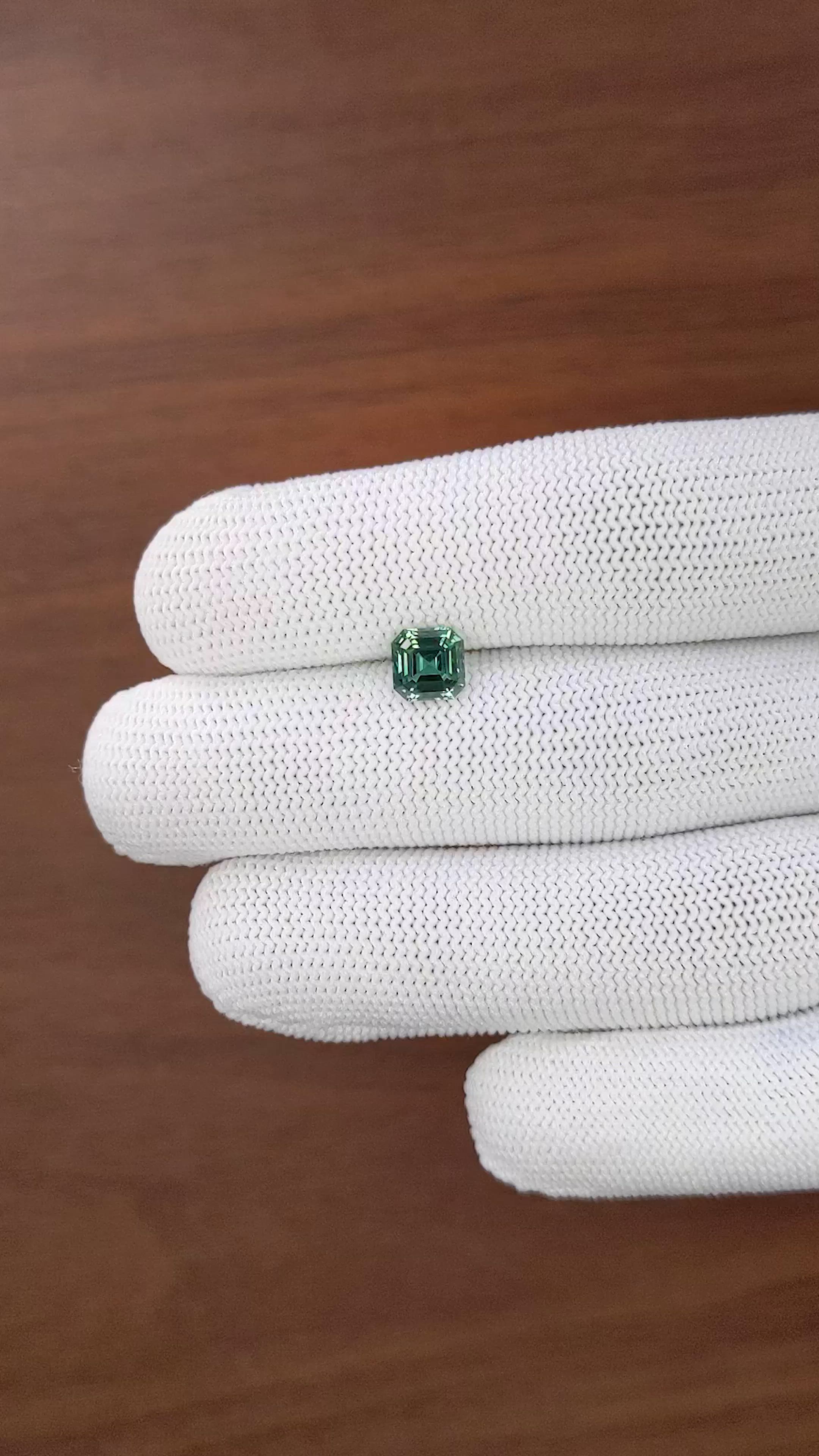 1.63 Ct. Bluish Green Sapphire from Madagascar Size Video