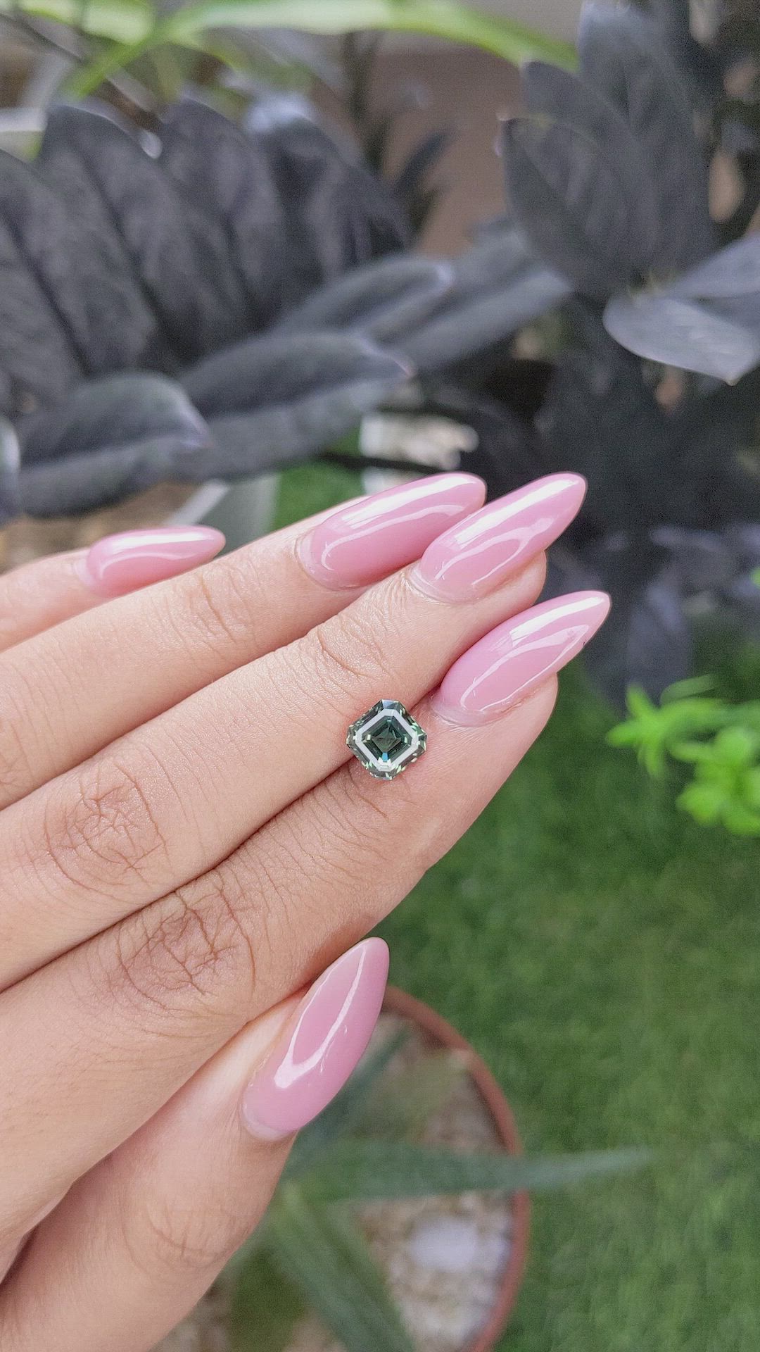 1.63 Ct. Bluish Green Sapphire from Madagascar Size Video