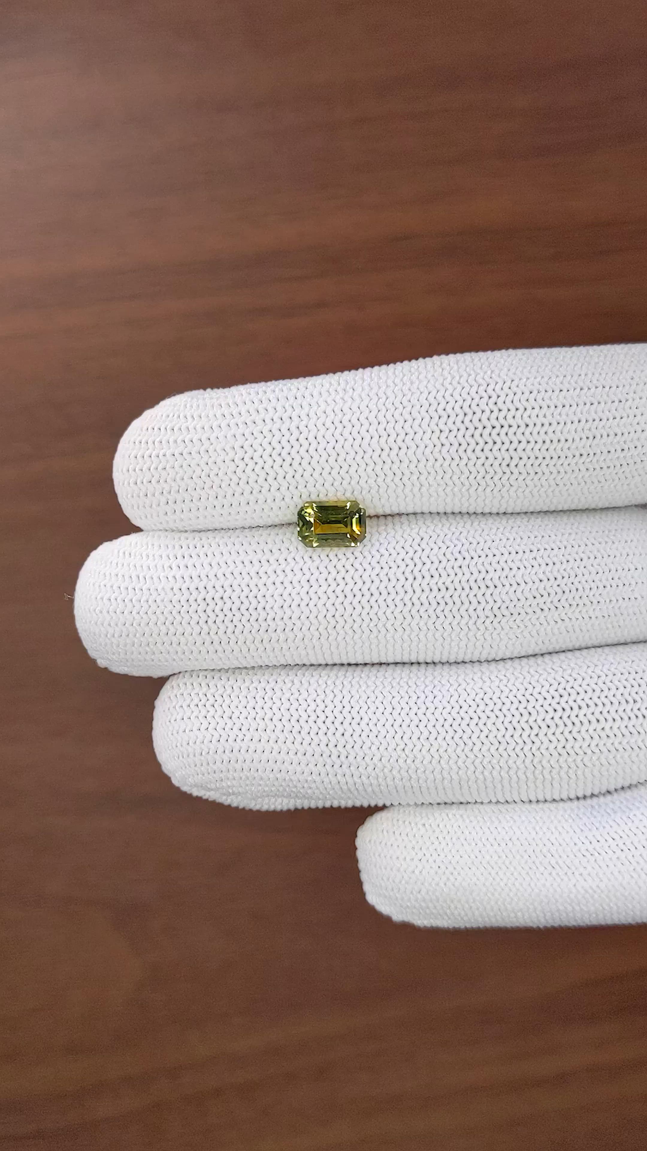 2.03 Ct. Yellowish Green Sapphire from Madagascar Size Video