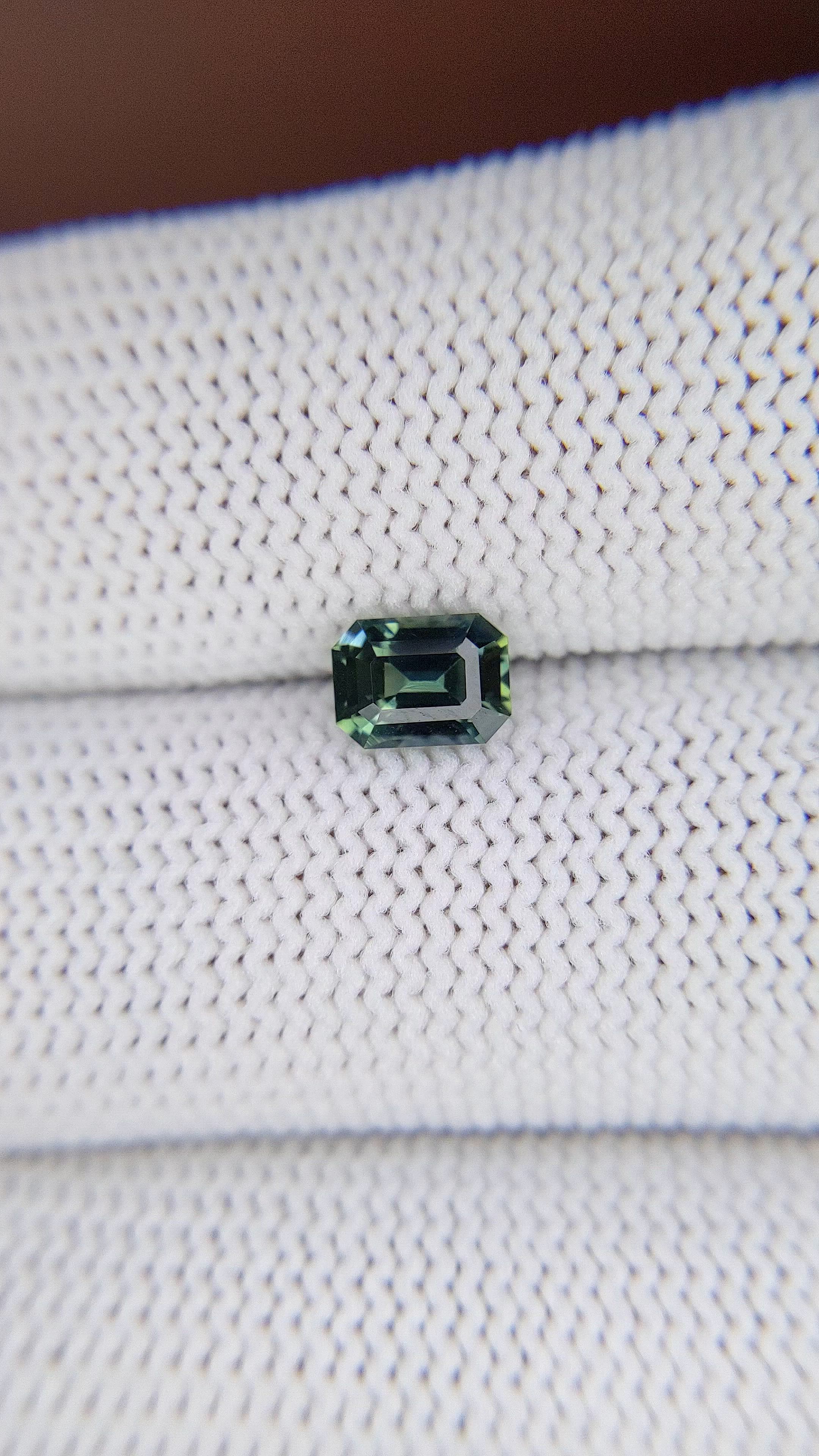 1.01 Ct. Bluish Green Sapphire from Madagascar Size Video