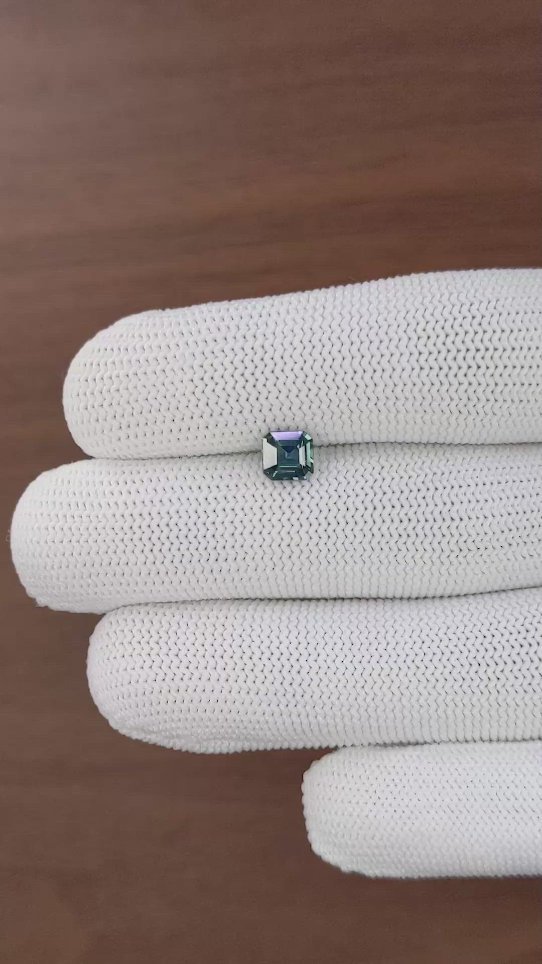 1.09 Ct. Bluish Green Sapphire from Madagascar Size Video