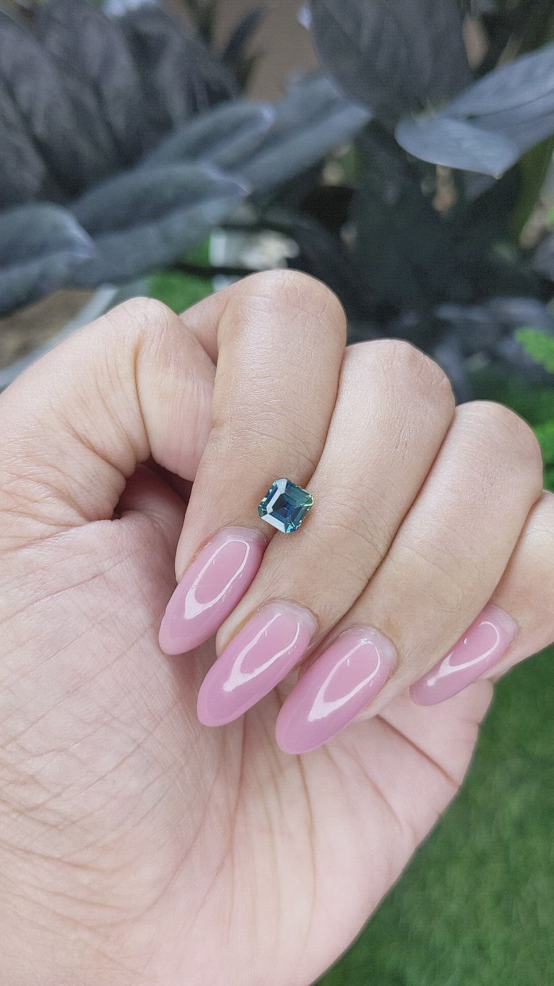 1.09 Ct. Bluish Green Sapphire from Madagascar Size Video