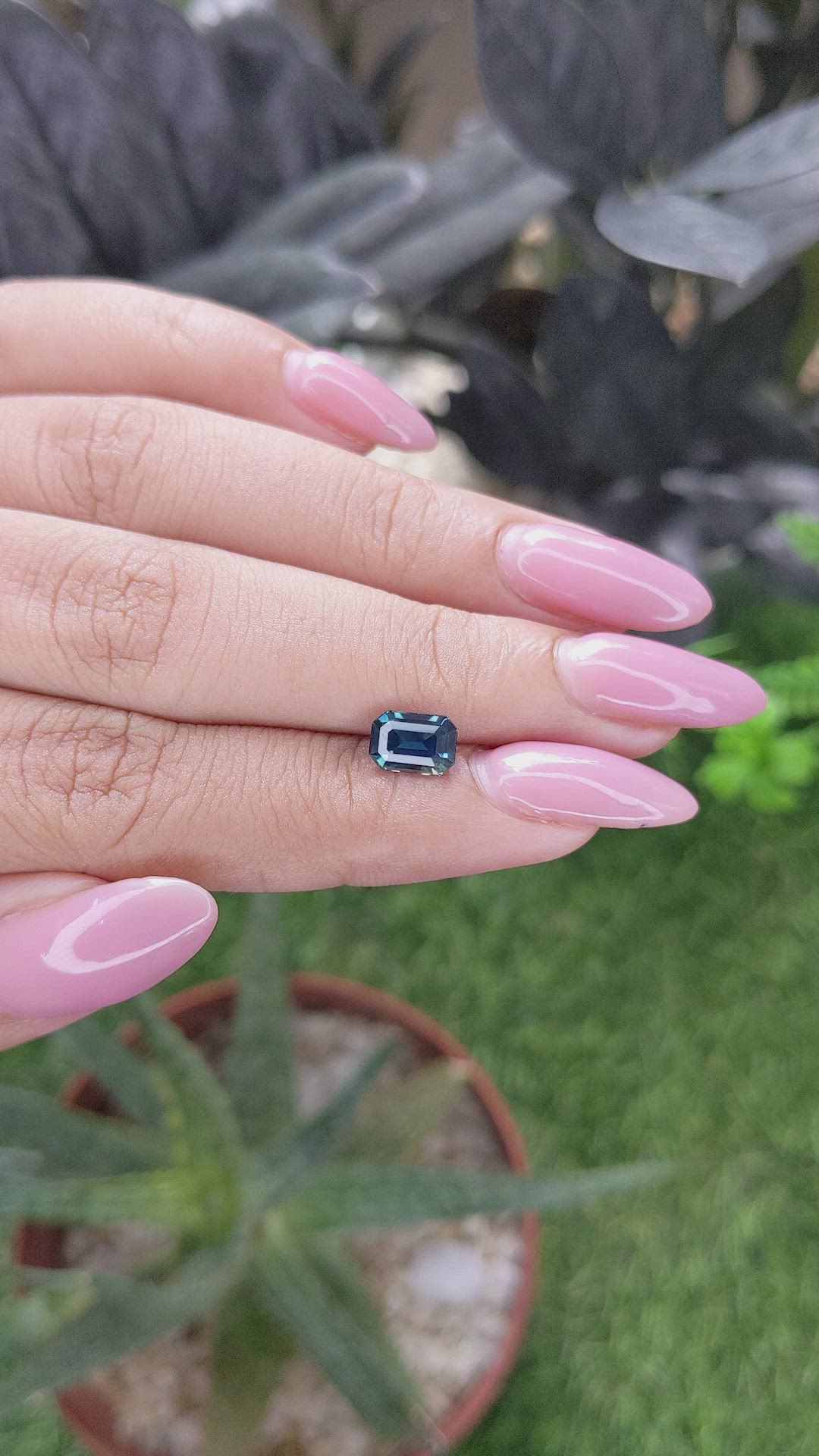 1.55 Ct. Greenish Blue Sapphire from Madagascar Size Video