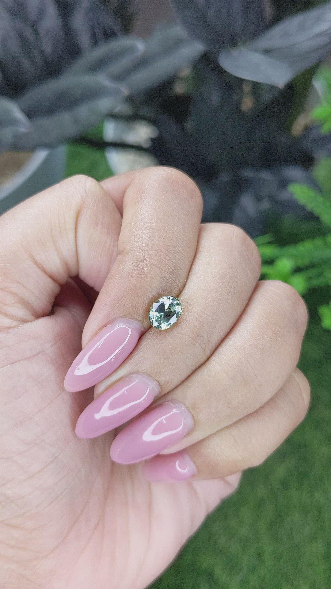 1.31 Ct. Bluish Green Sapphire from Madagascar Size Video