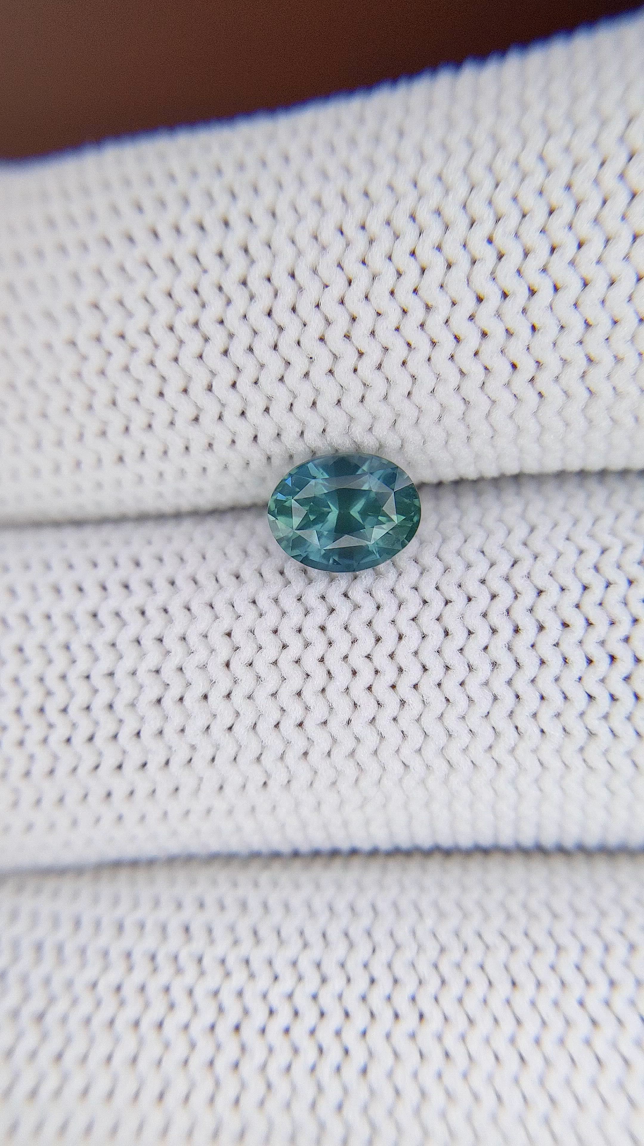 1.20 Ct. Greenish Blue Sapphire from Madagascar Size Video