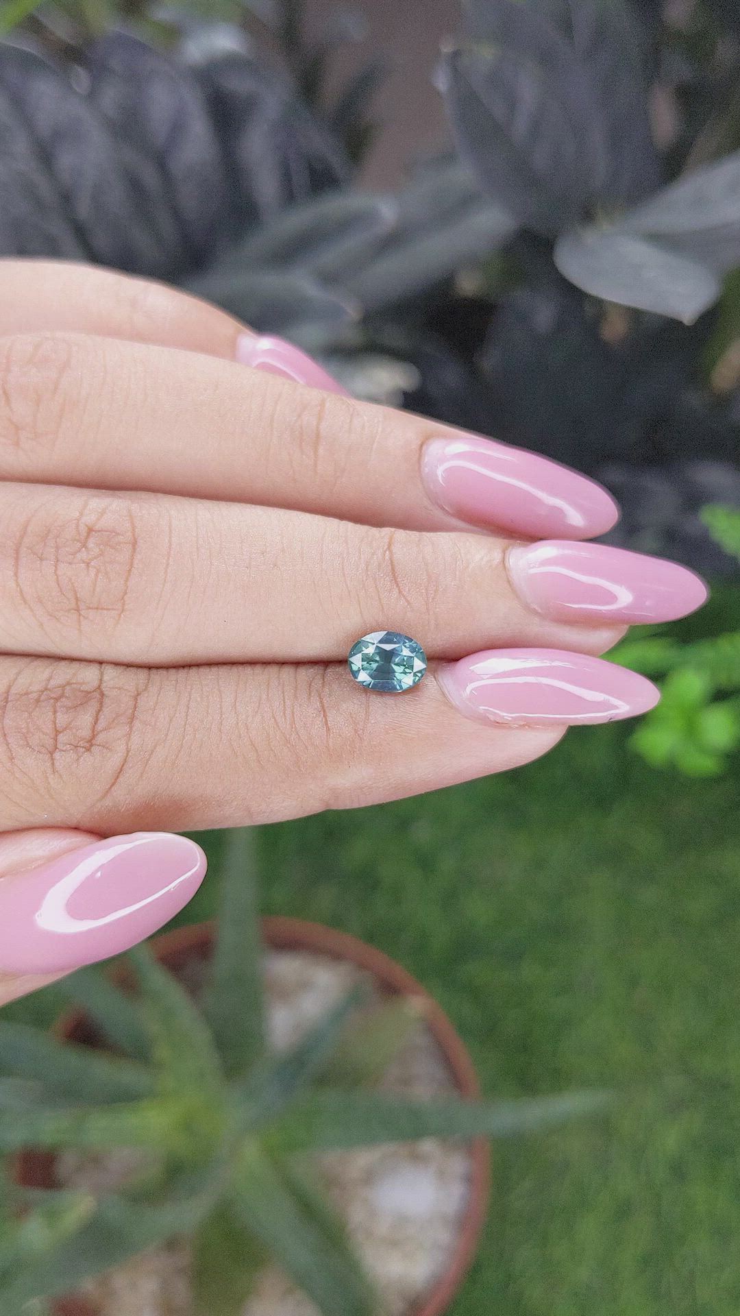 1.20 Ct. Greenish Blue Sapphire from Madagascar Size Video