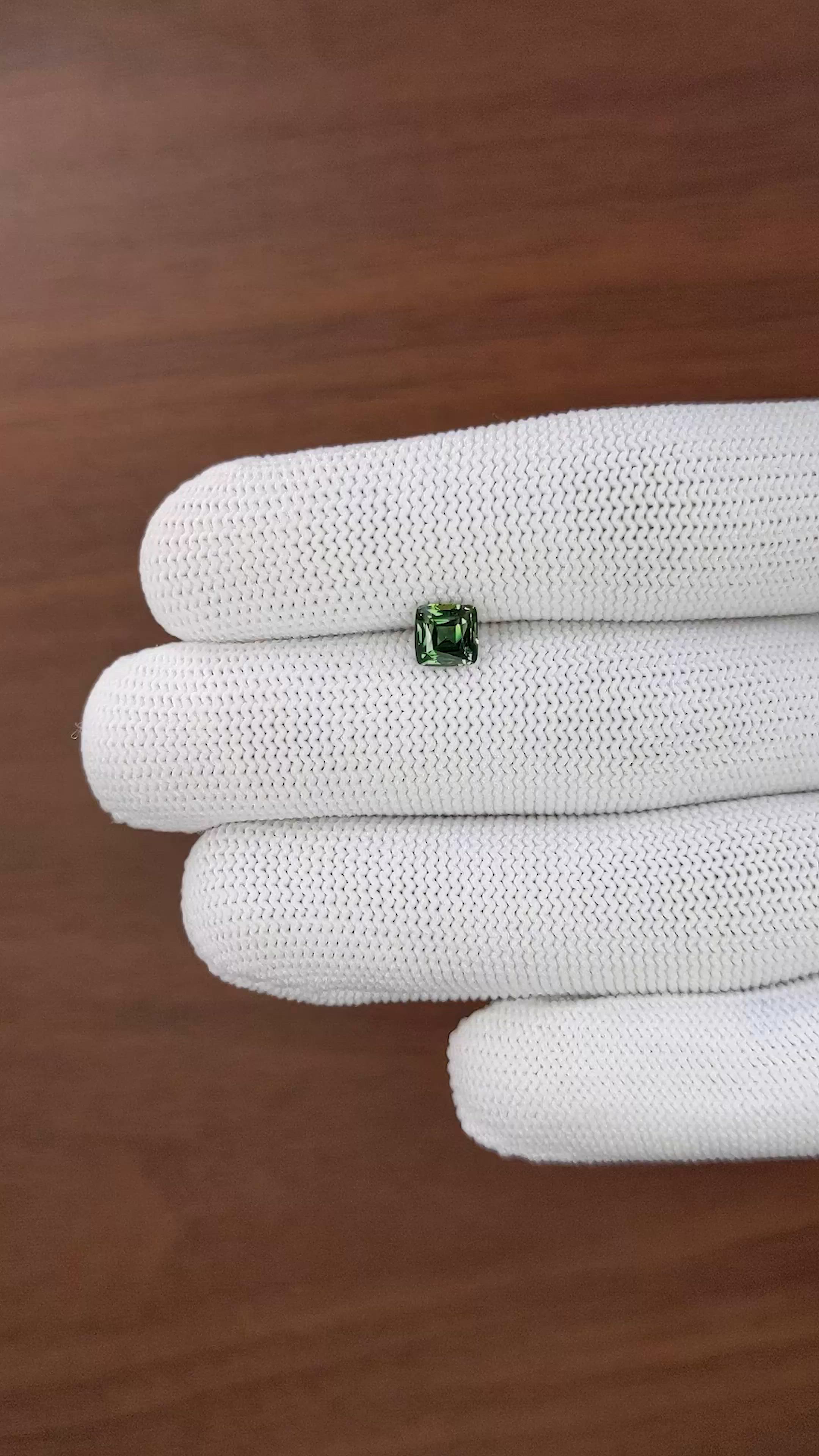 1.28 Ct. Bluish Green Sapphire from Australia Size Video