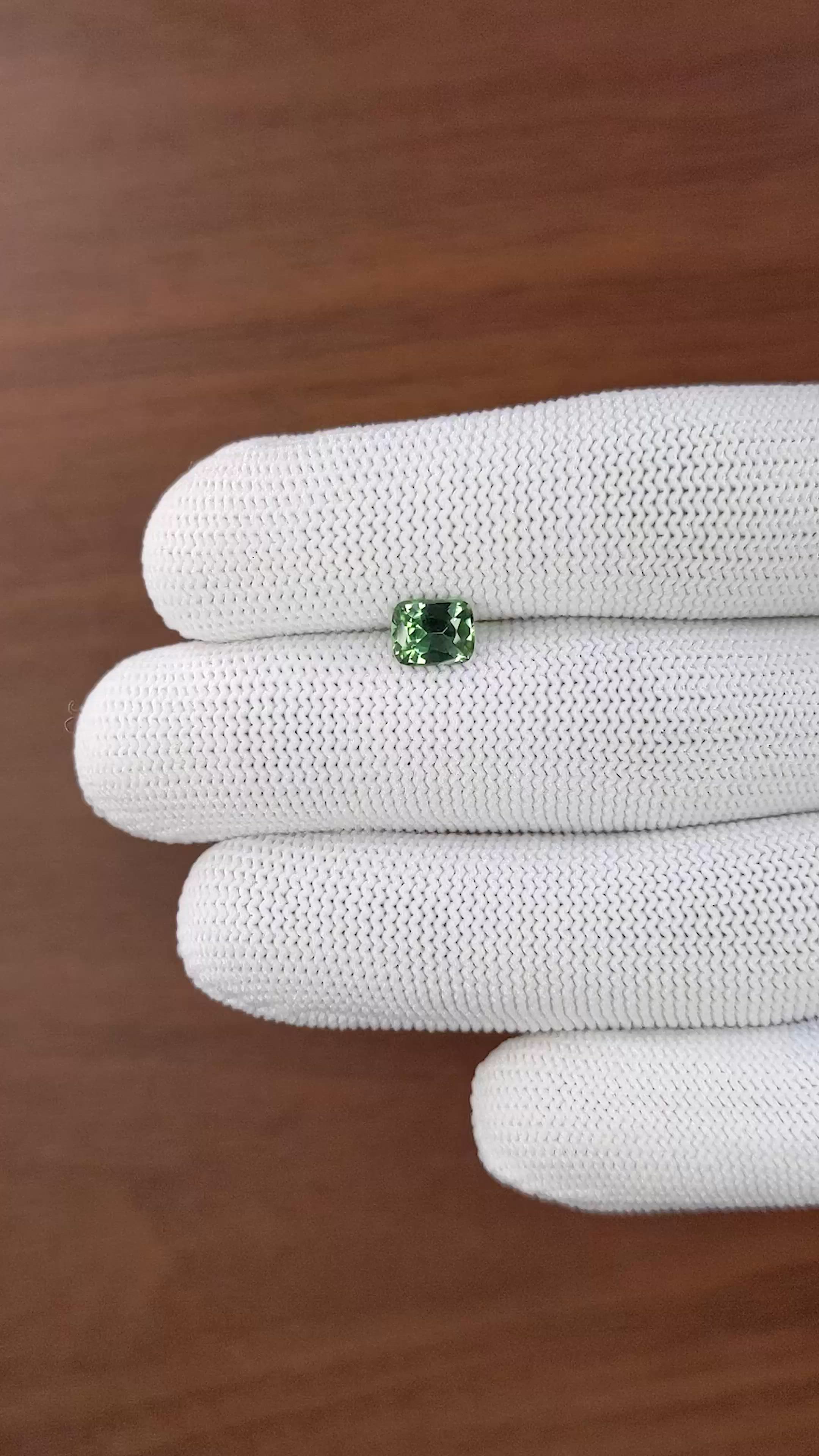 1.24 Ct. Bluish Green Sapphire from Madagascar Size Video