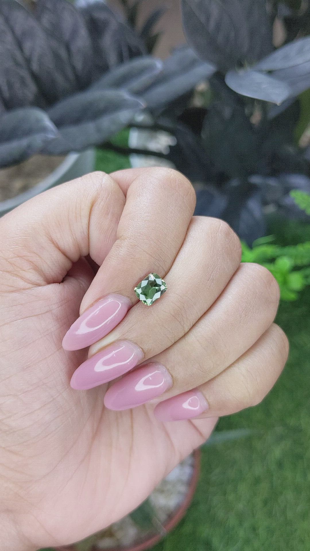 1.24 Ct. Bluish Green Sapphire from Madagascar Size Video