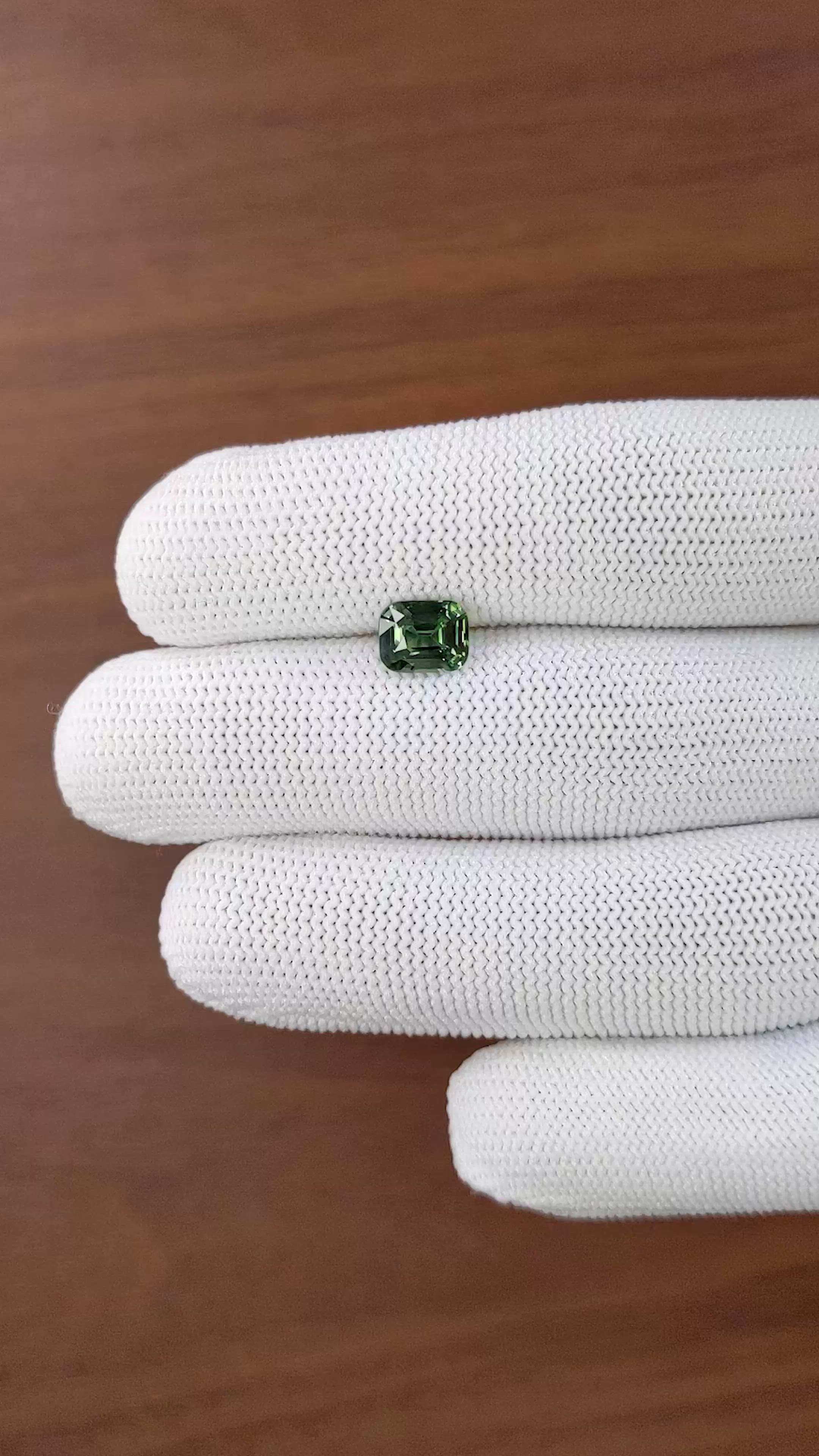 2.01 Ct. Bluish Green Sapphire from Australia Size Video