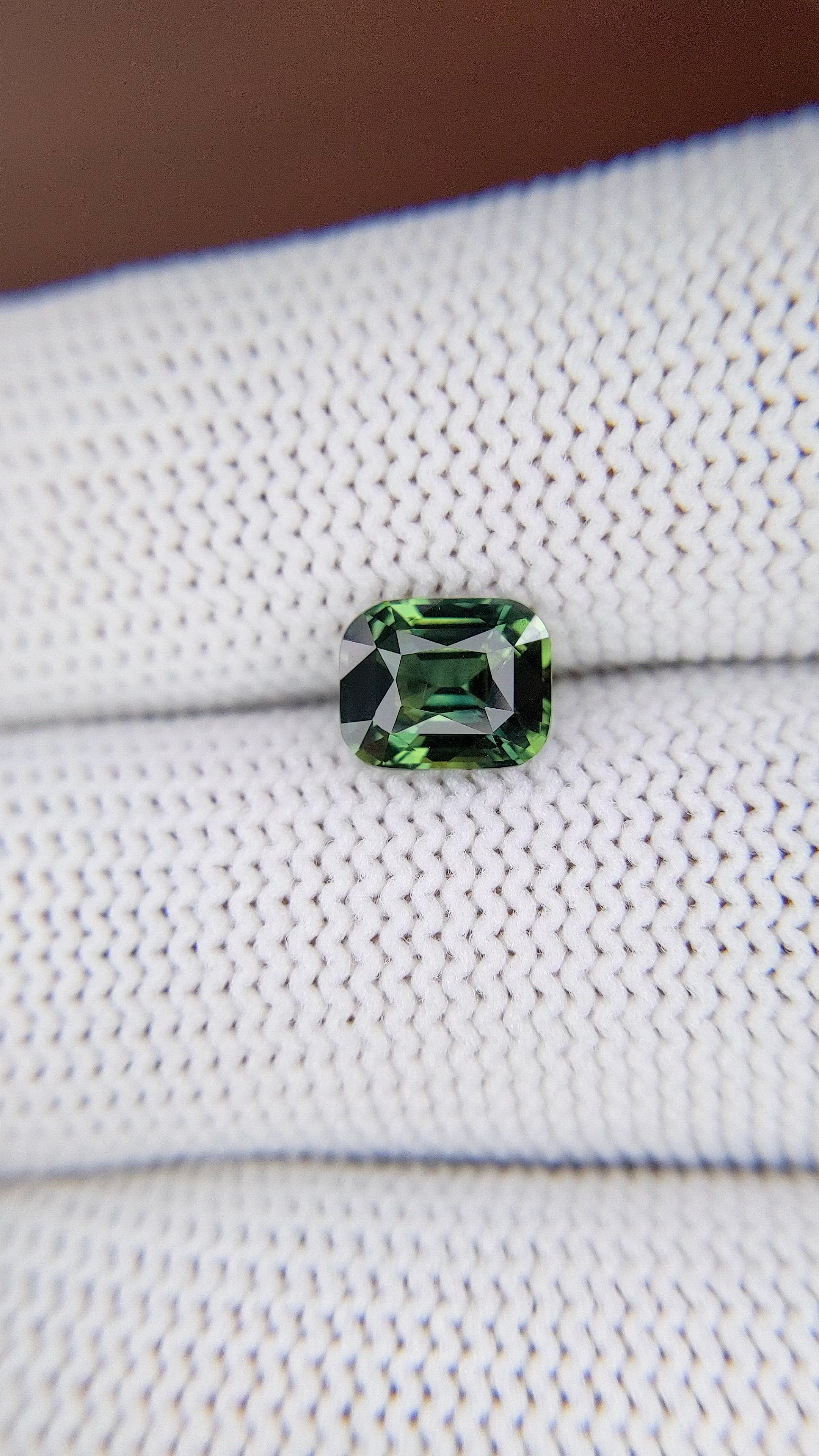 2.01 Ct. Bluish Green Sapphire from Australia Size Video