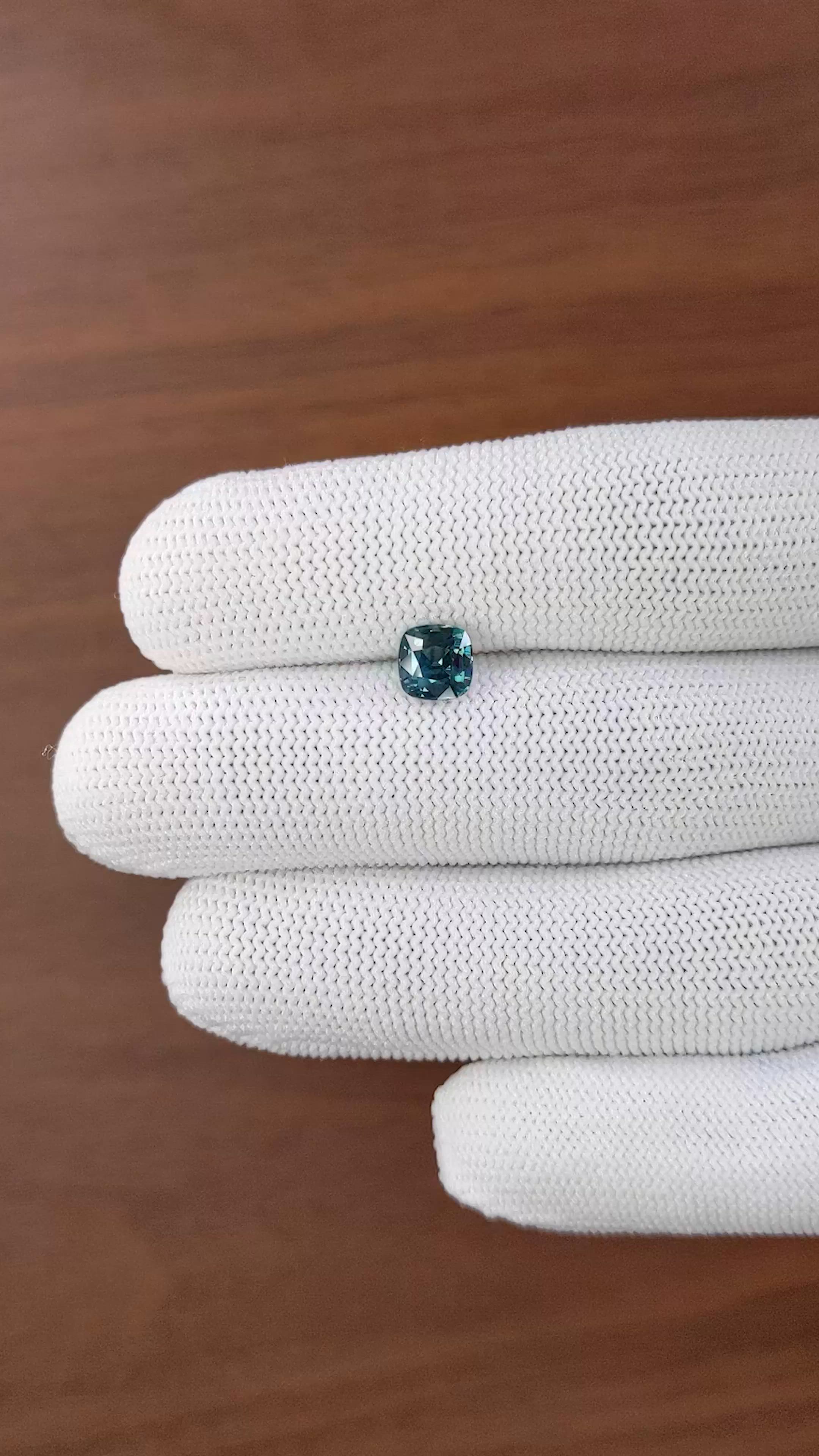 1.55 Ct. Greenish Blue Sapphire from Madagascar Size Video