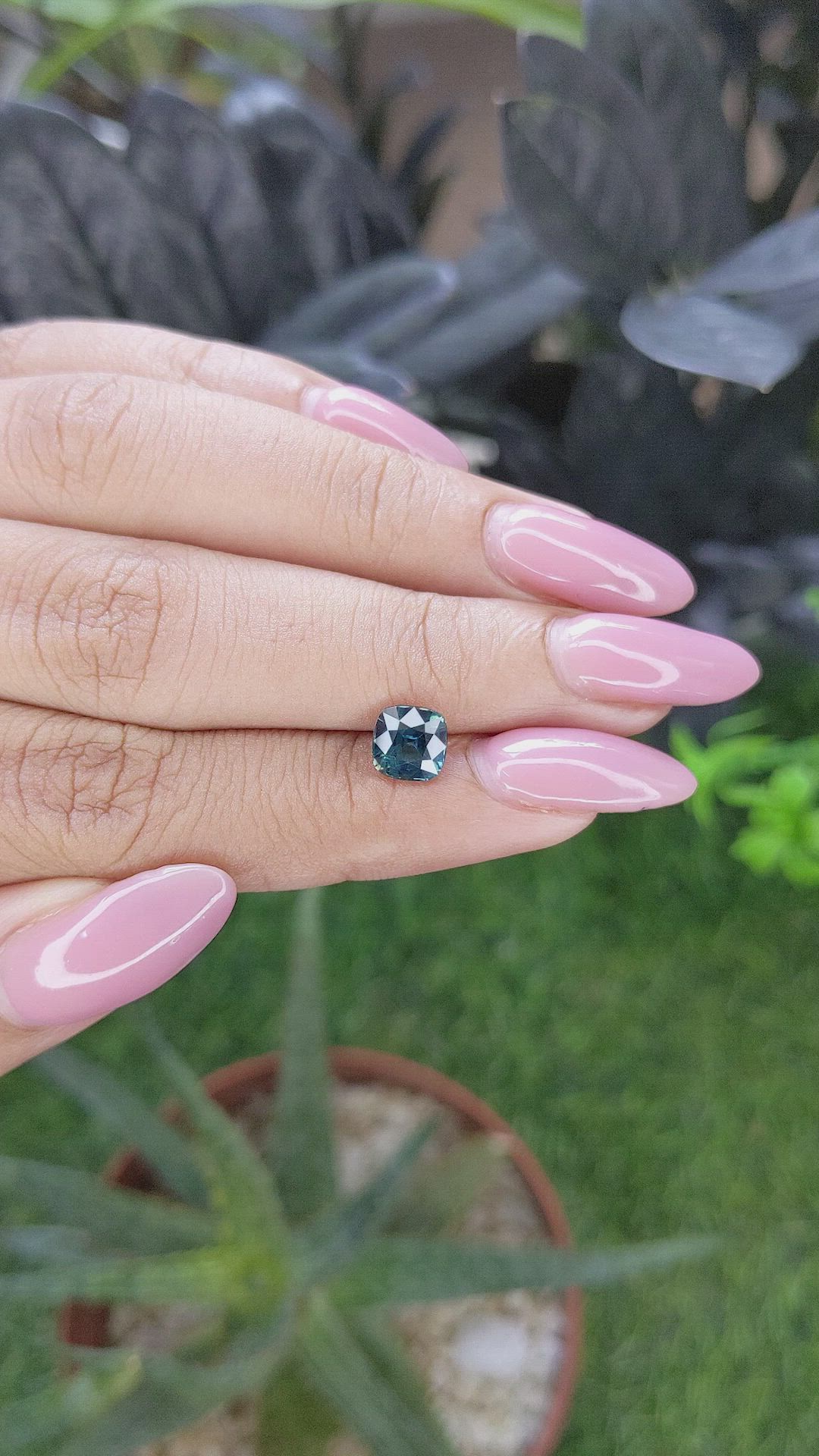 1.55 Ct. Greenish Blue Sapphire from Madagascar Size Video