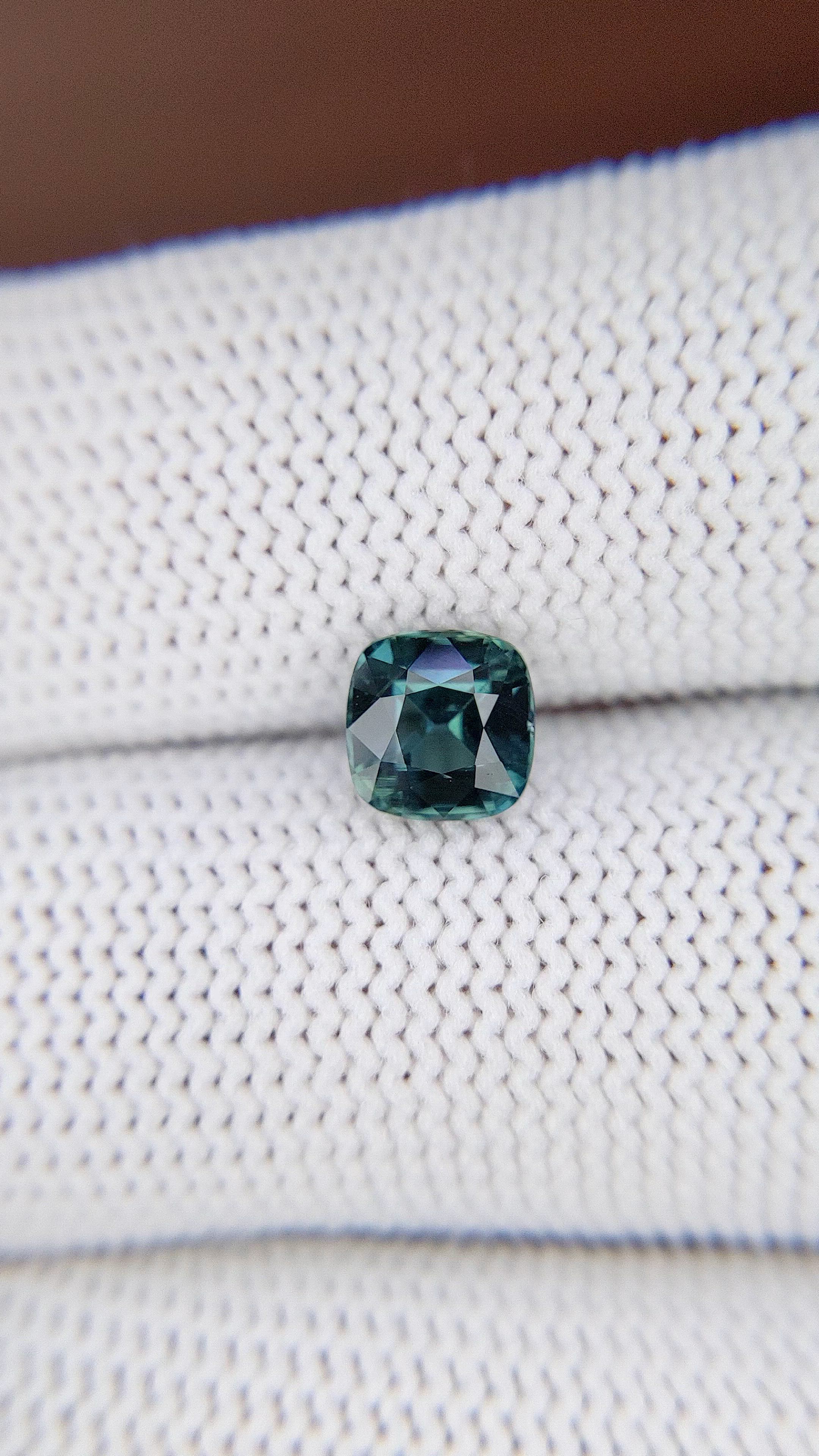 1.55 Ct. Greenish Blue Sapphire from Madagascar Size Video