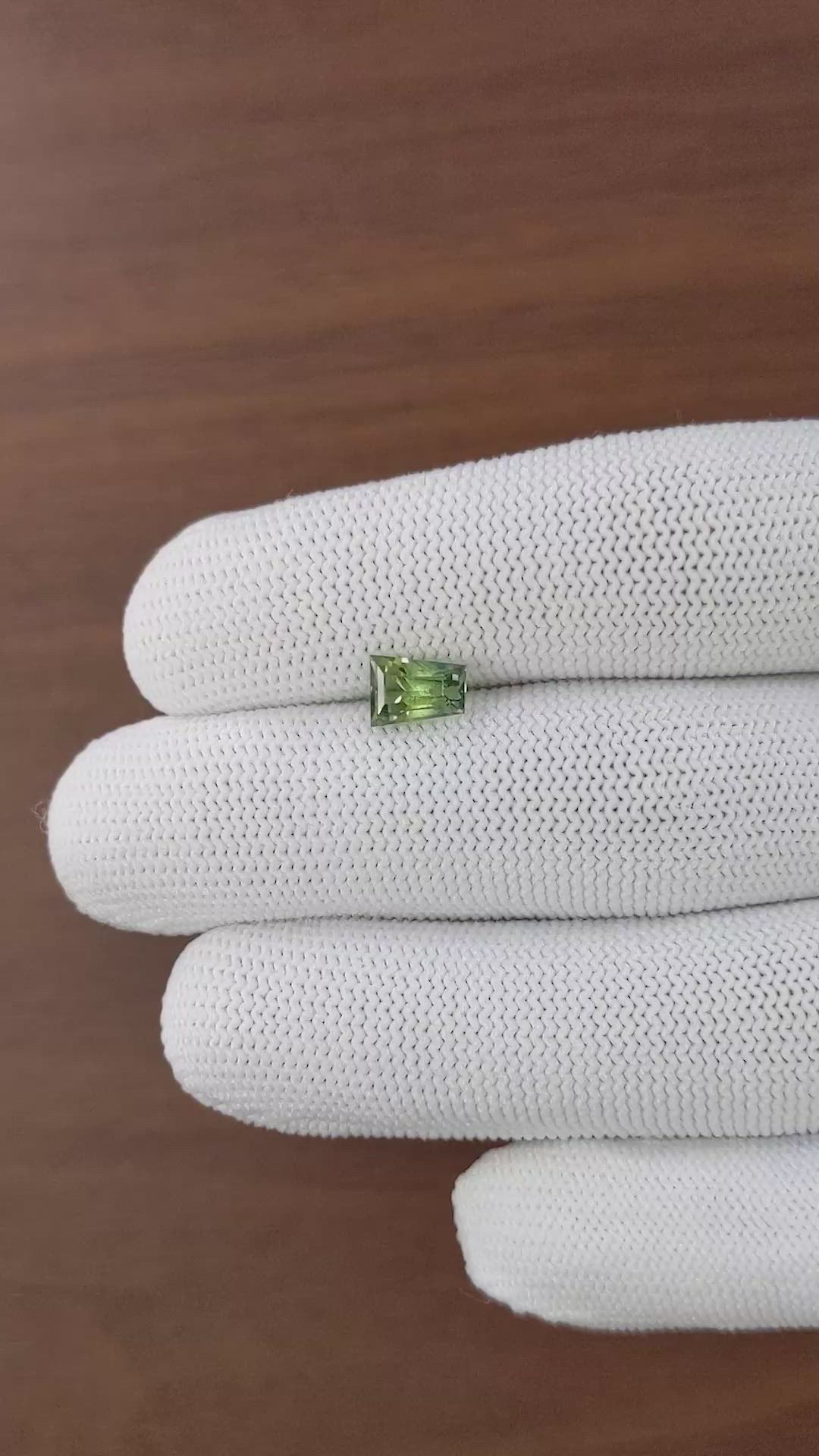 1.72 Ct. Yellowish Green Sapphire from Madagascar Size Video