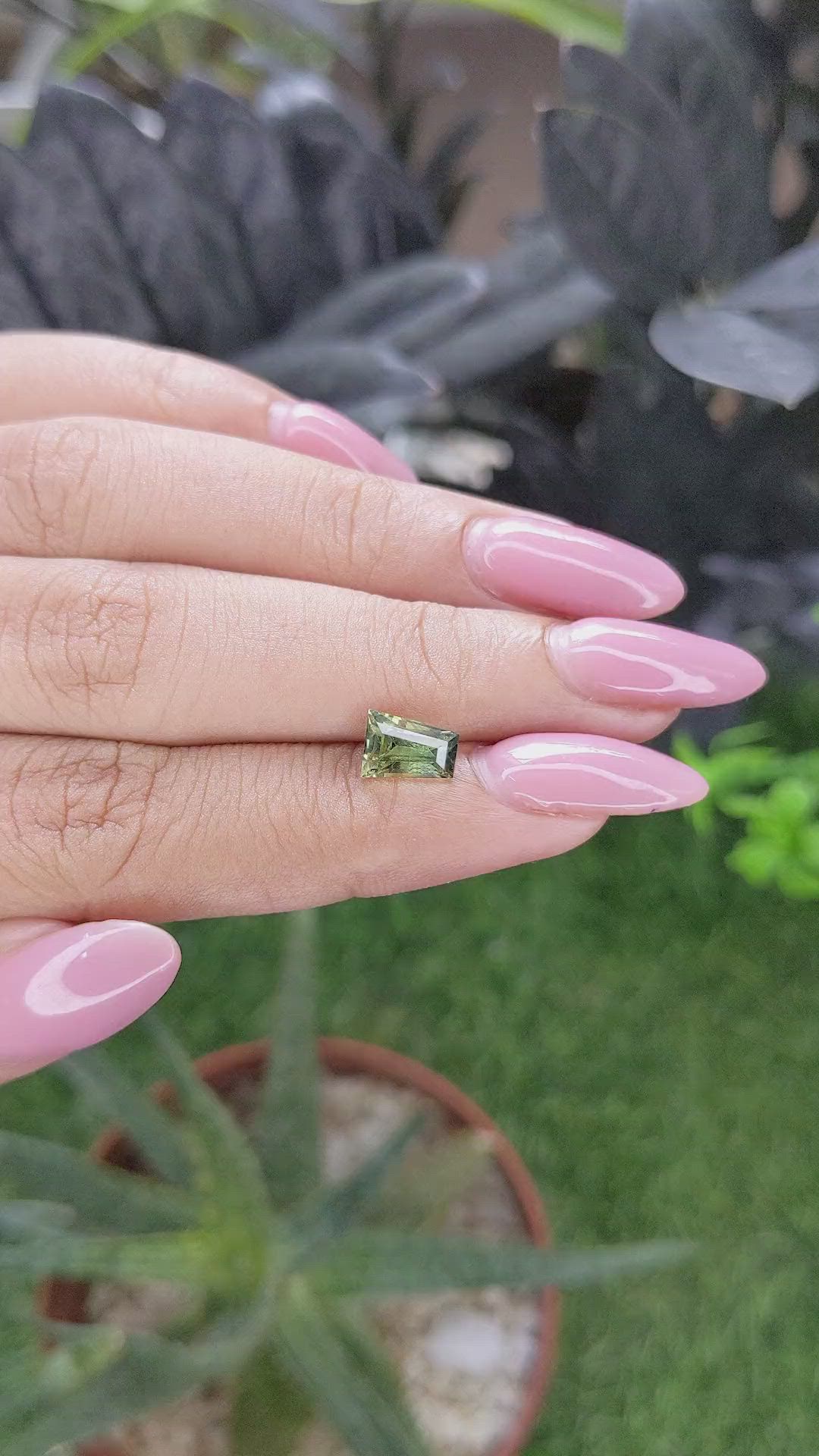 1.72 Ct. Yellowish Green Sapphire from Madagascar Size Video