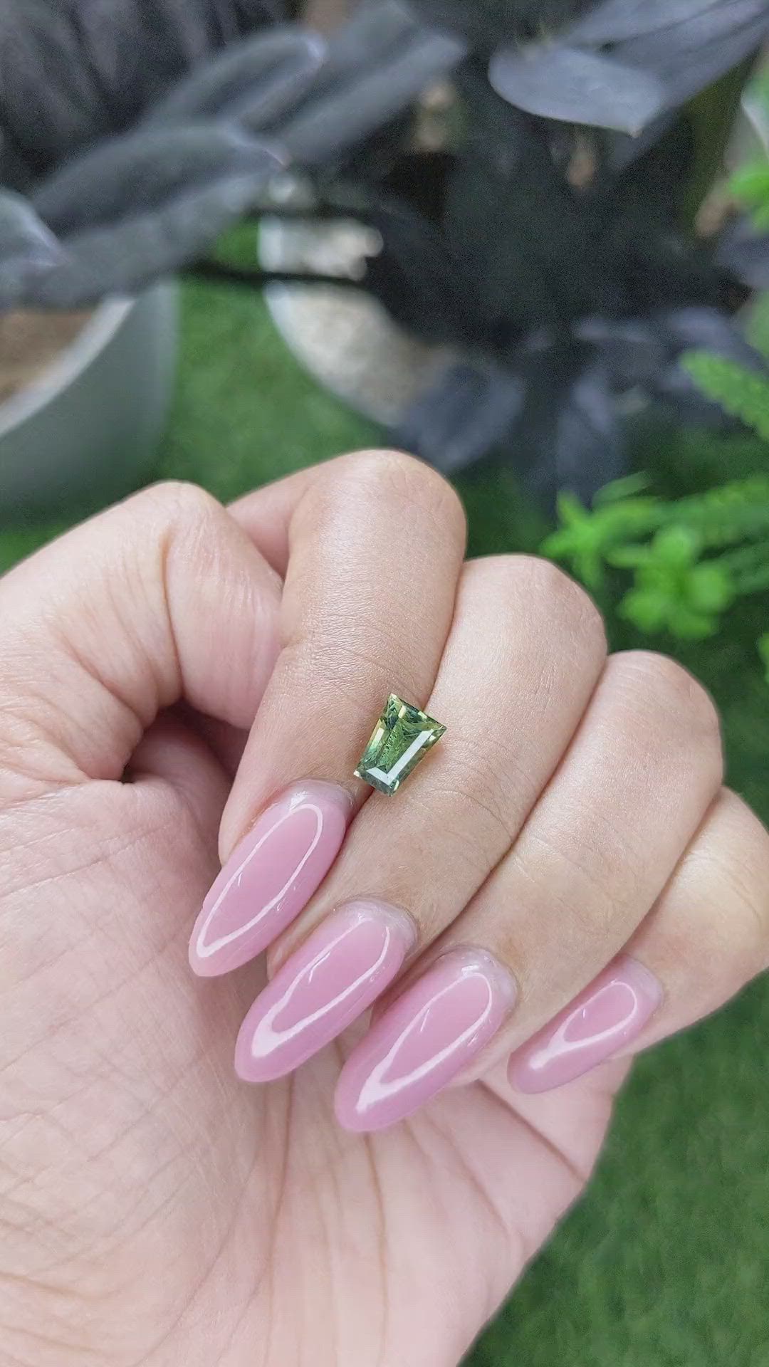 1.72 Ct. Yellowish Green Sapphire from Madagascar Size Video