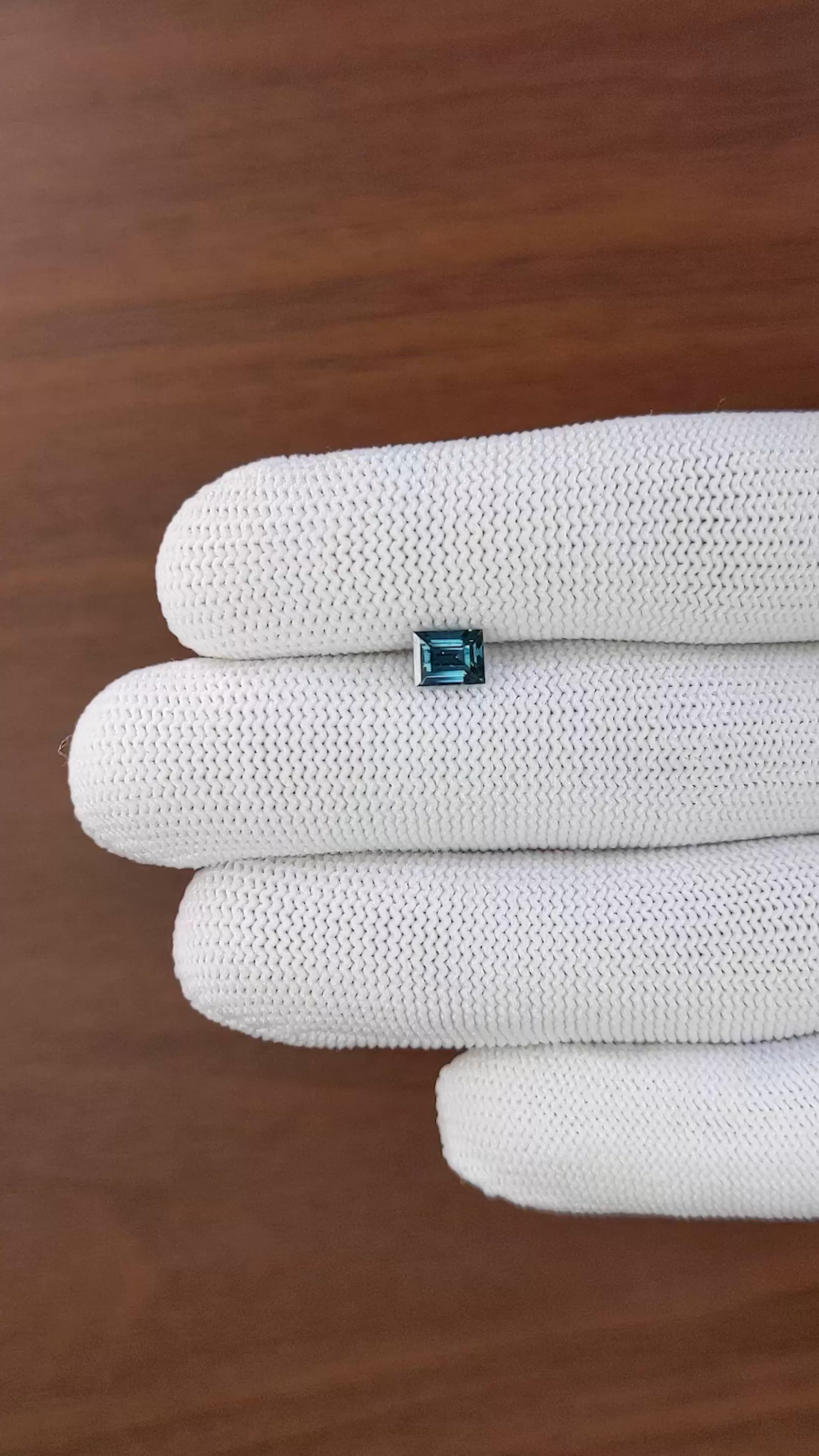 1.04 Ct. Greenish Blue Sapphire from Madagascar Size Video