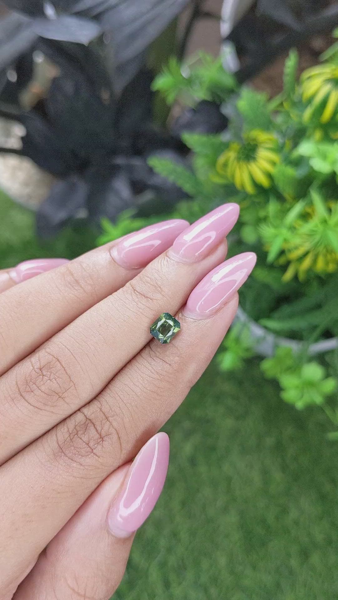 1.09 Ct. Yellowish Green Sapphire from Australia Size Video