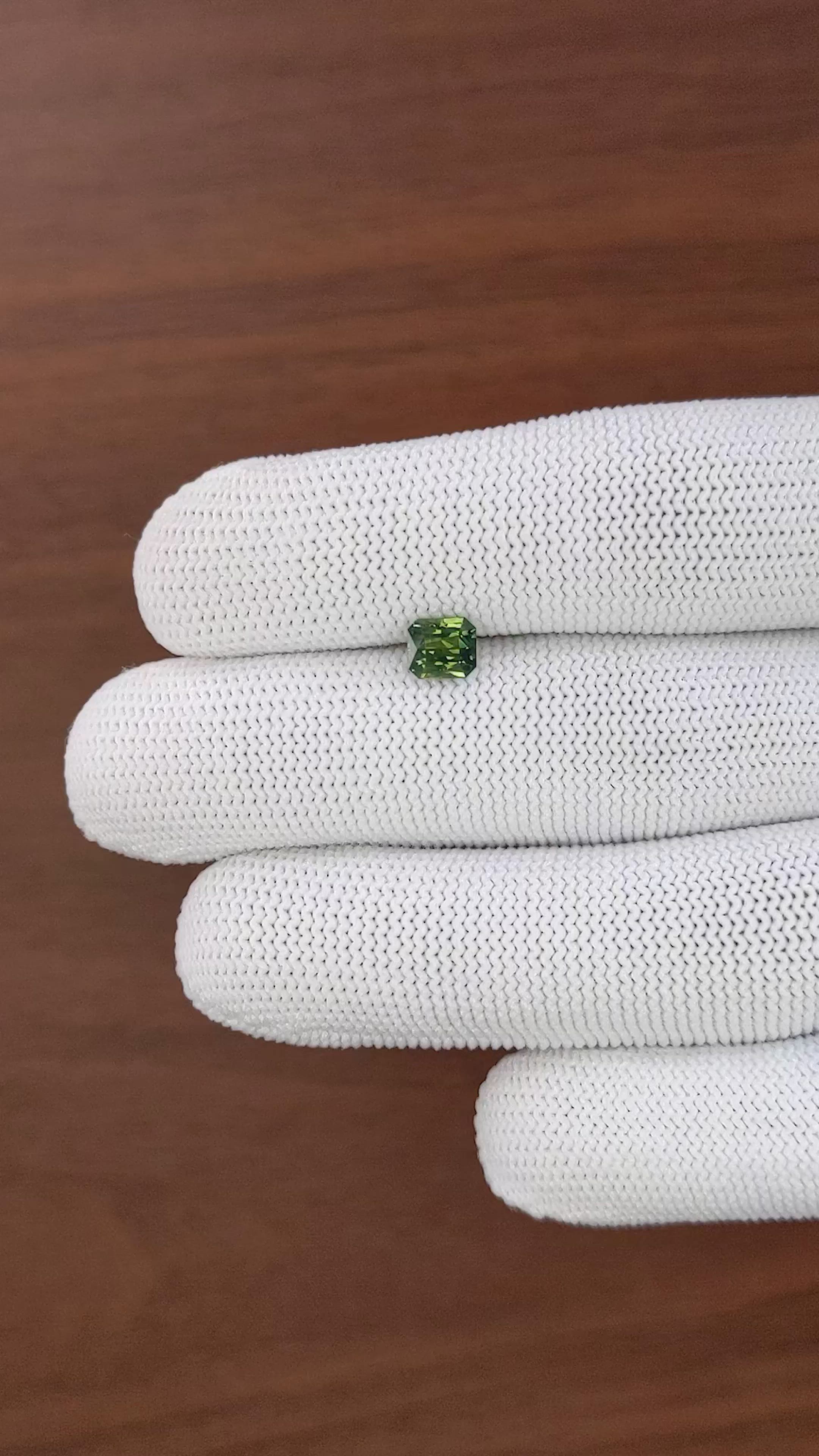 1.09 Ct. Yellowish Green Sapphire from Australia Size Video