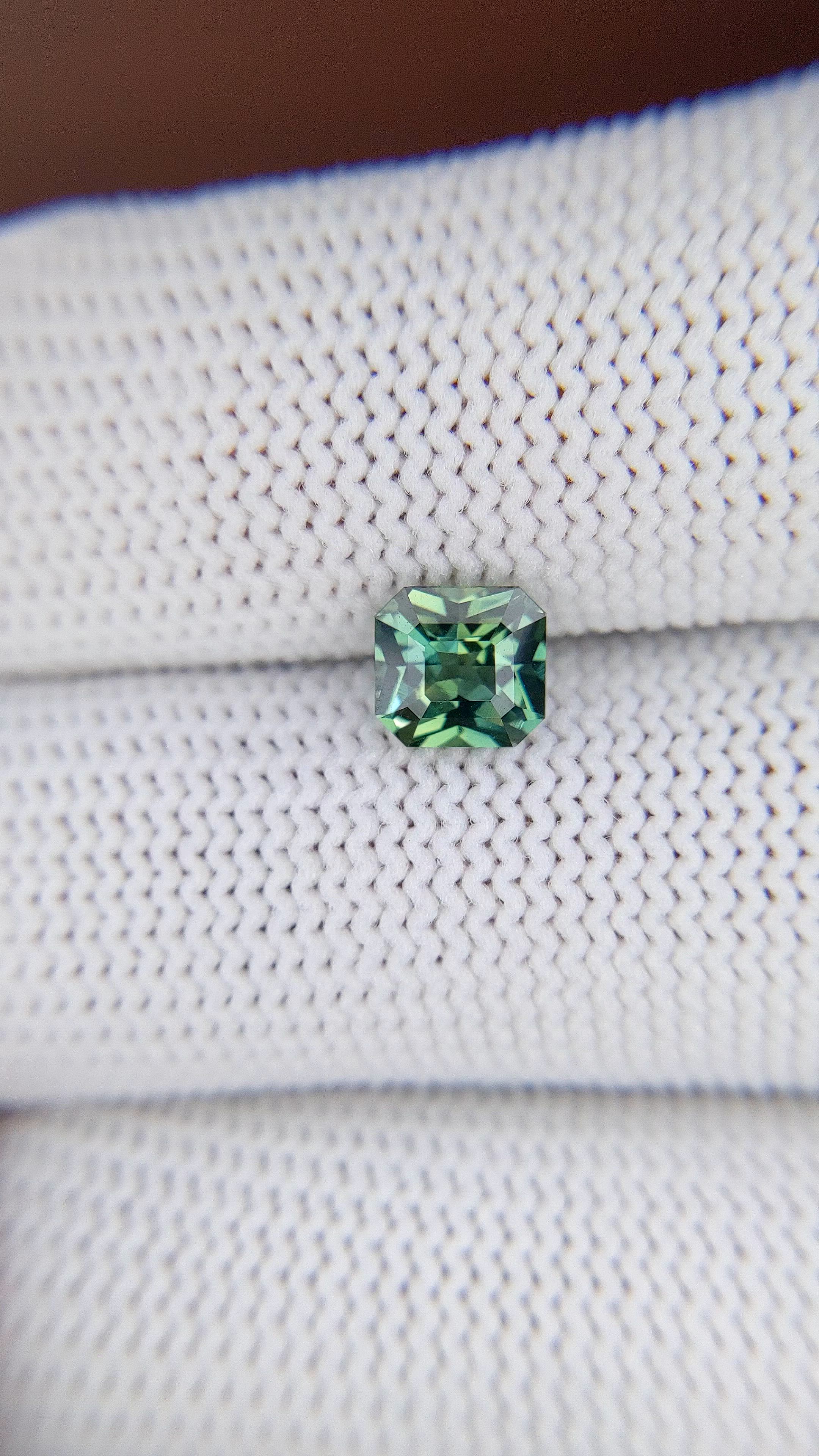 1.19 Ct. Bluish Green Sapphire from Madagascar Size Video