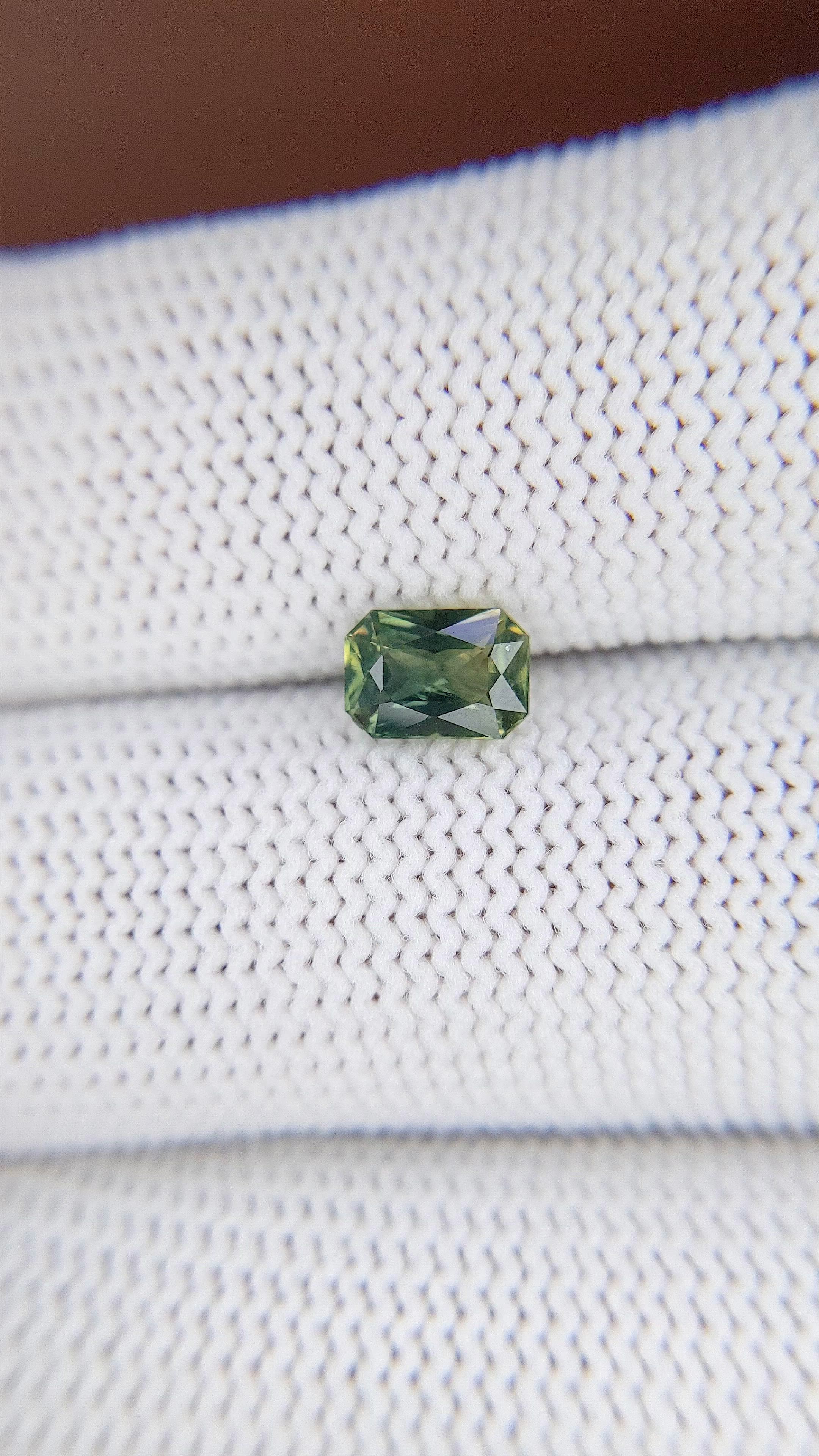 1.05 Ct. Yellowish Green Sapphire from Madagascar Size Video