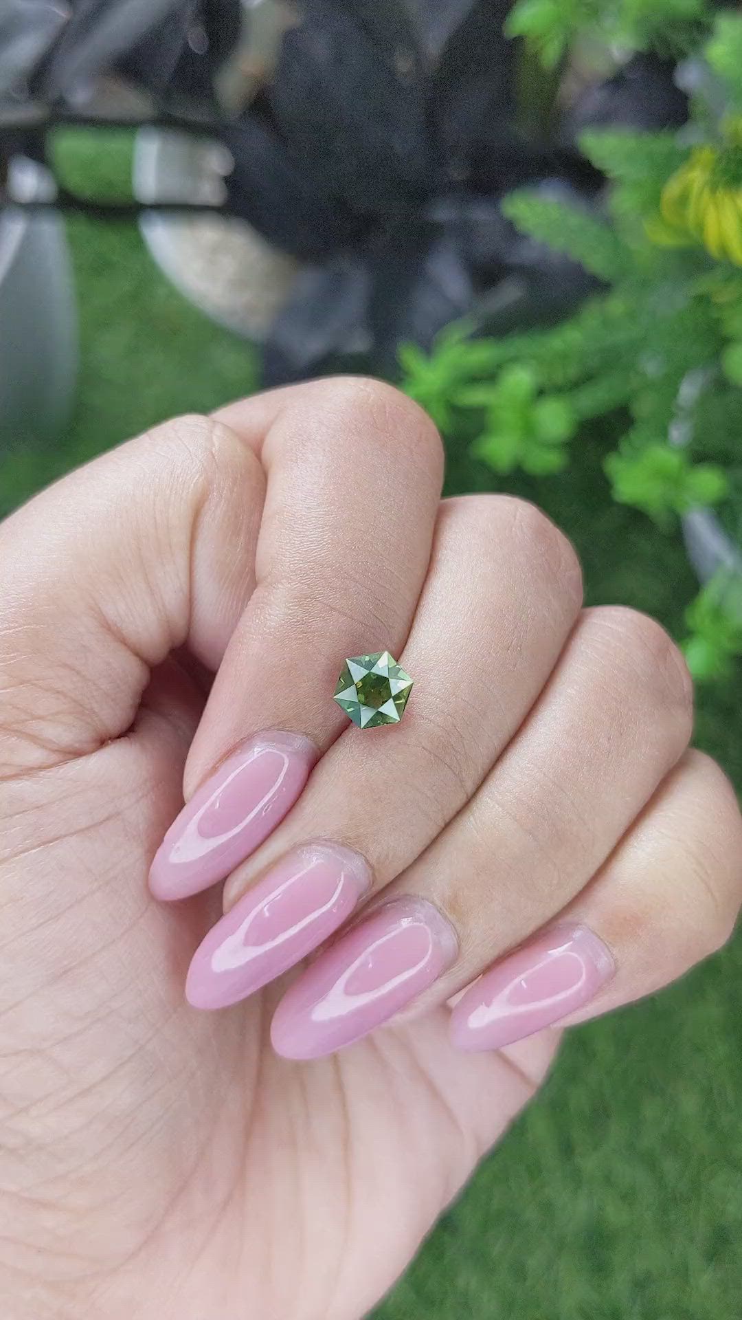 1.59 Ct. Yellowish Green Sapphire from Madagascar Size Video