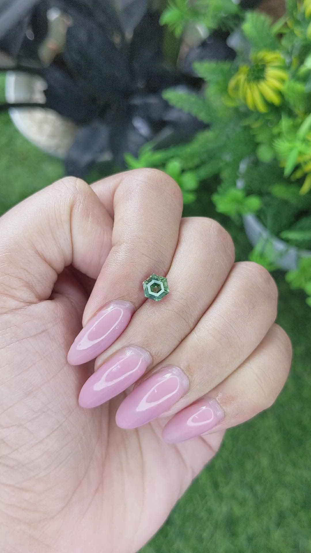 1.00 Ct. Bluish Green Sapphire from Madagascar Size Video