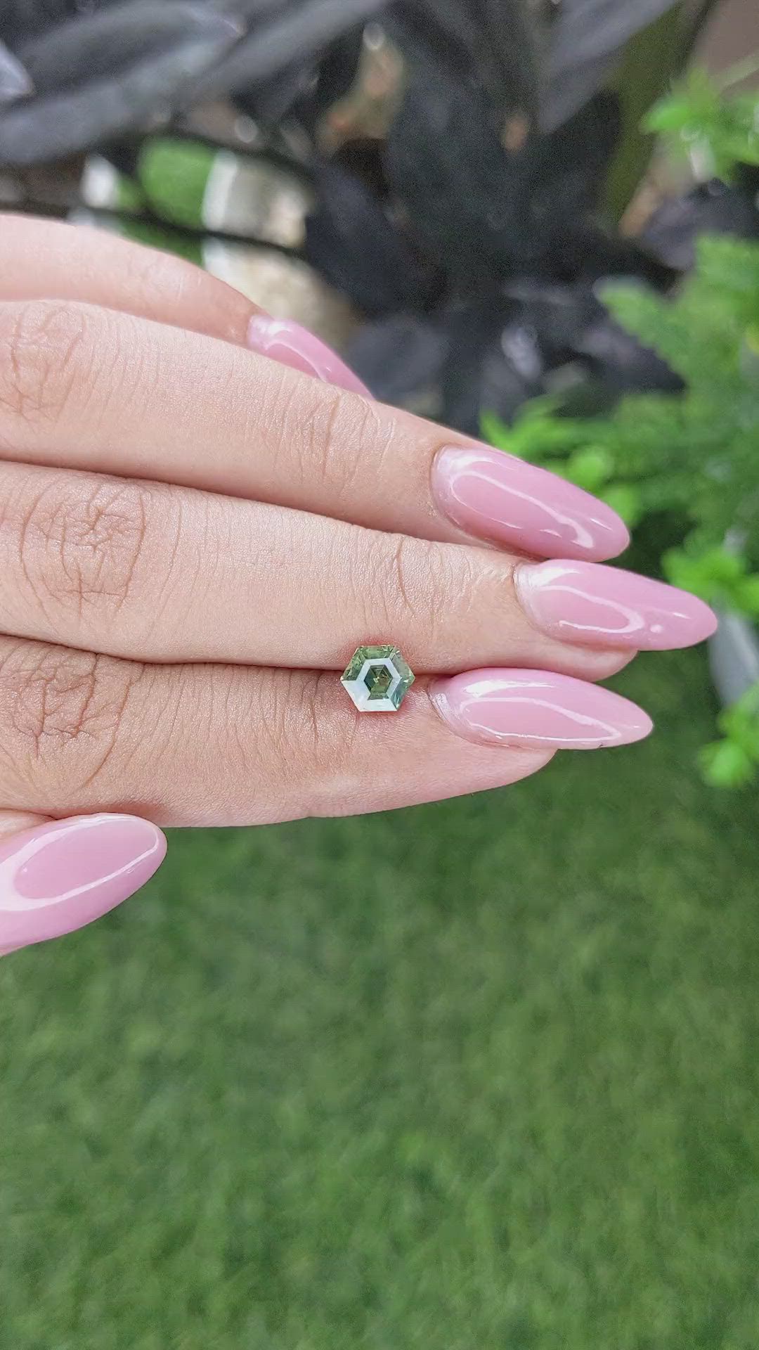 1.00 Ct. Bluish Green Sapphire from Madagascar Size Video