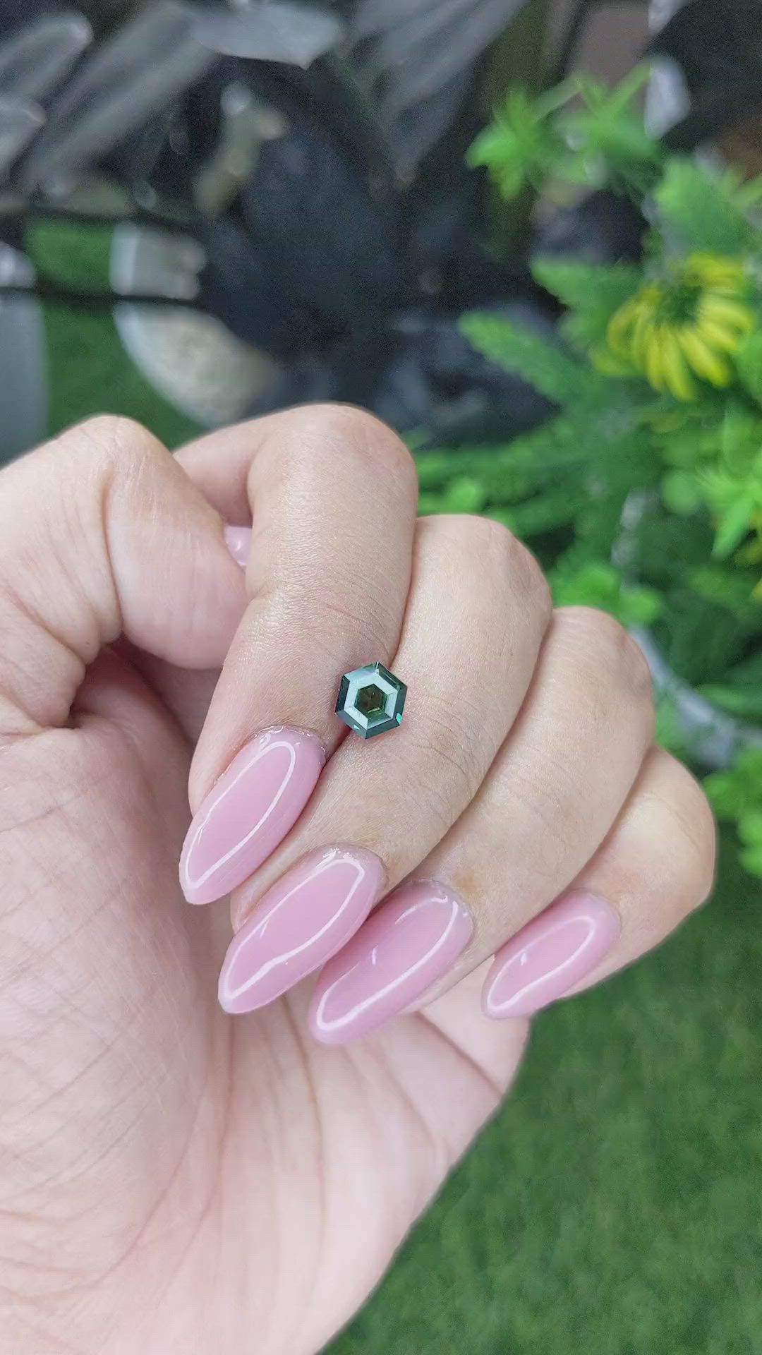 1.11 Ct. Bluish Green Sapphire from Australia Size Video